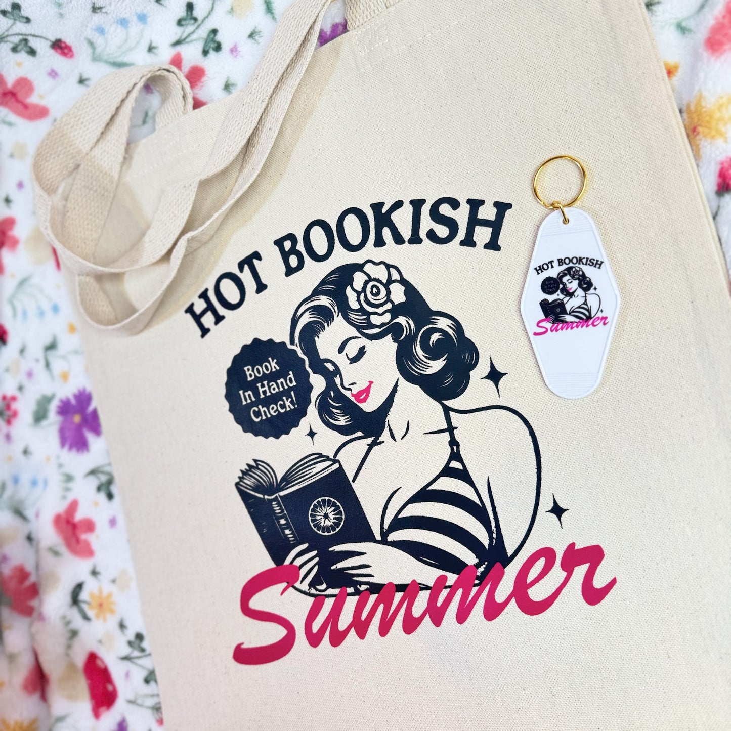 Hot Bookish Summer Canvas Tote Bag