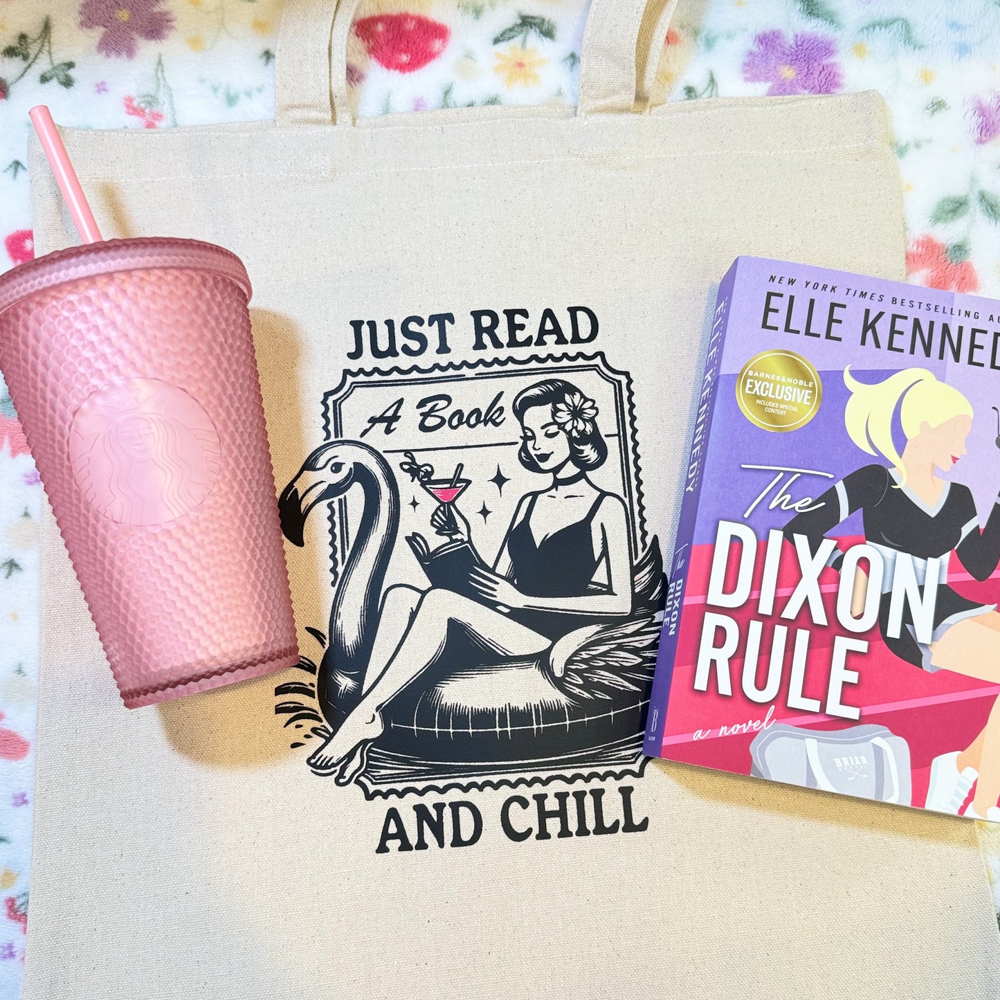 Just Read a Book and Chill Tote Bag – Retro Summer Bookish Canvas Bag”