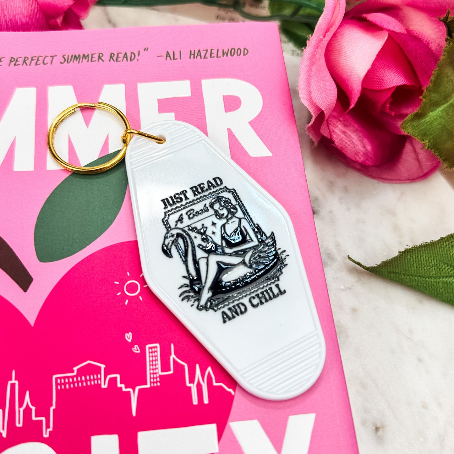 Hot Bookish Summer Motel Keychain
