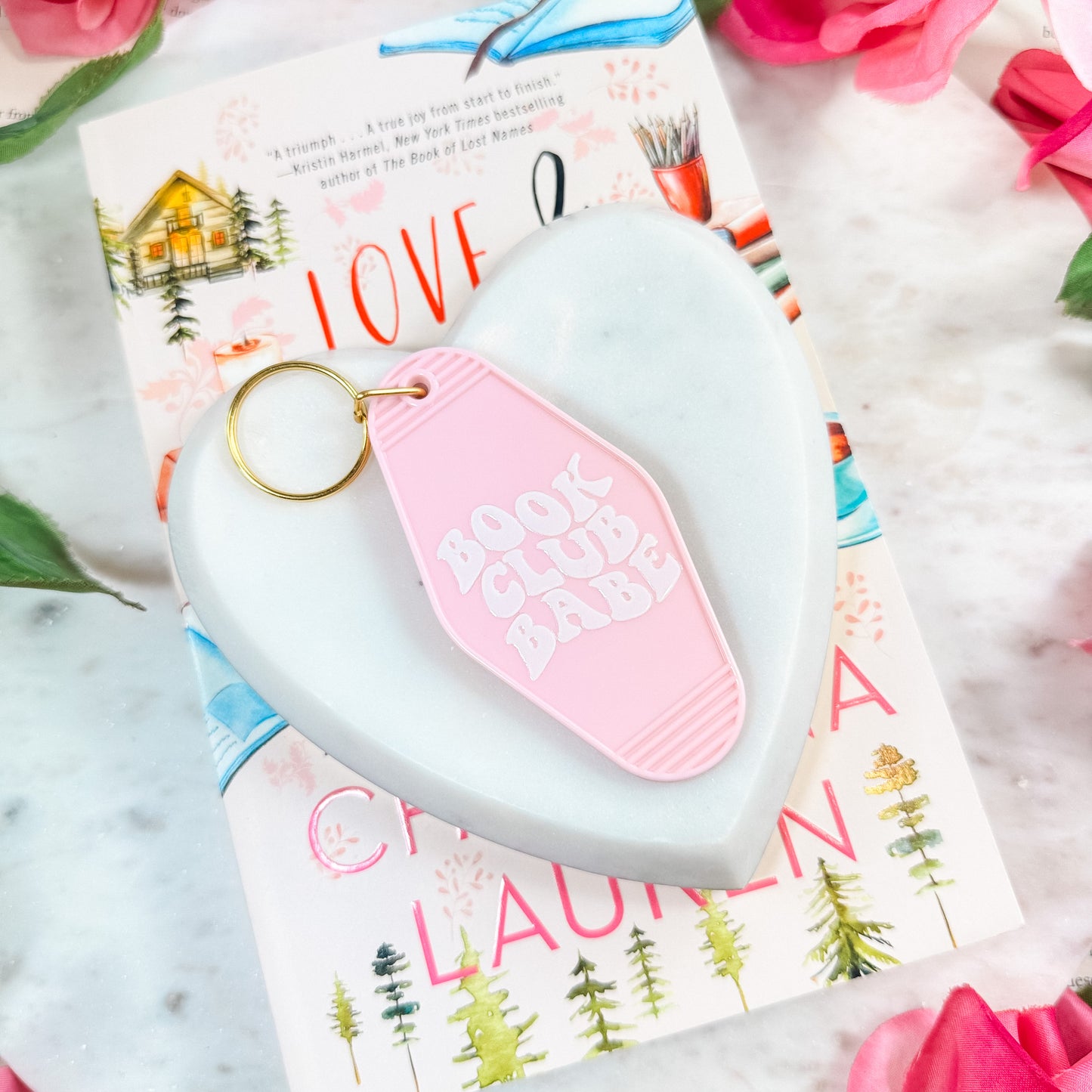 Book Club Babe Retro Motel Keychain | Perfect for Readers and Book Lovers