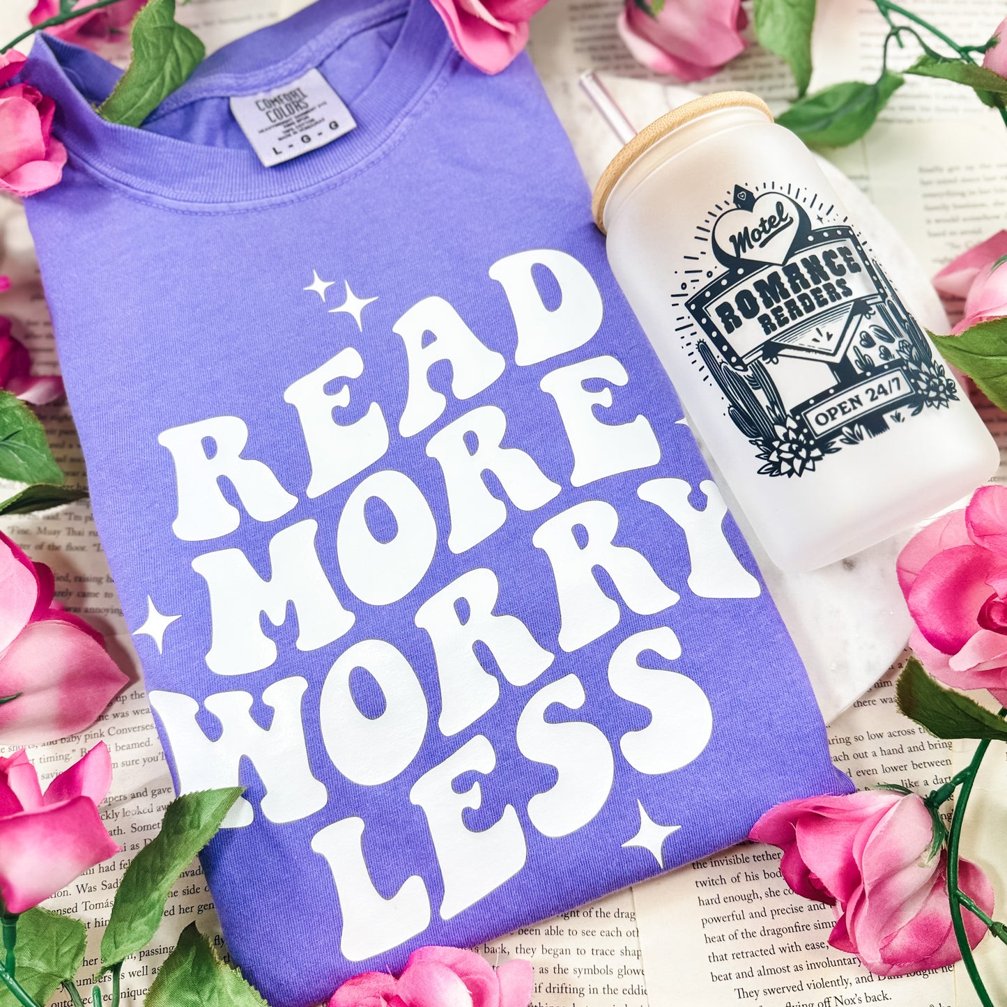 Read More Worry Less Comfort Colors Heavyweight Shirt for Book Lovers | Bookish T-Shirt for Readers