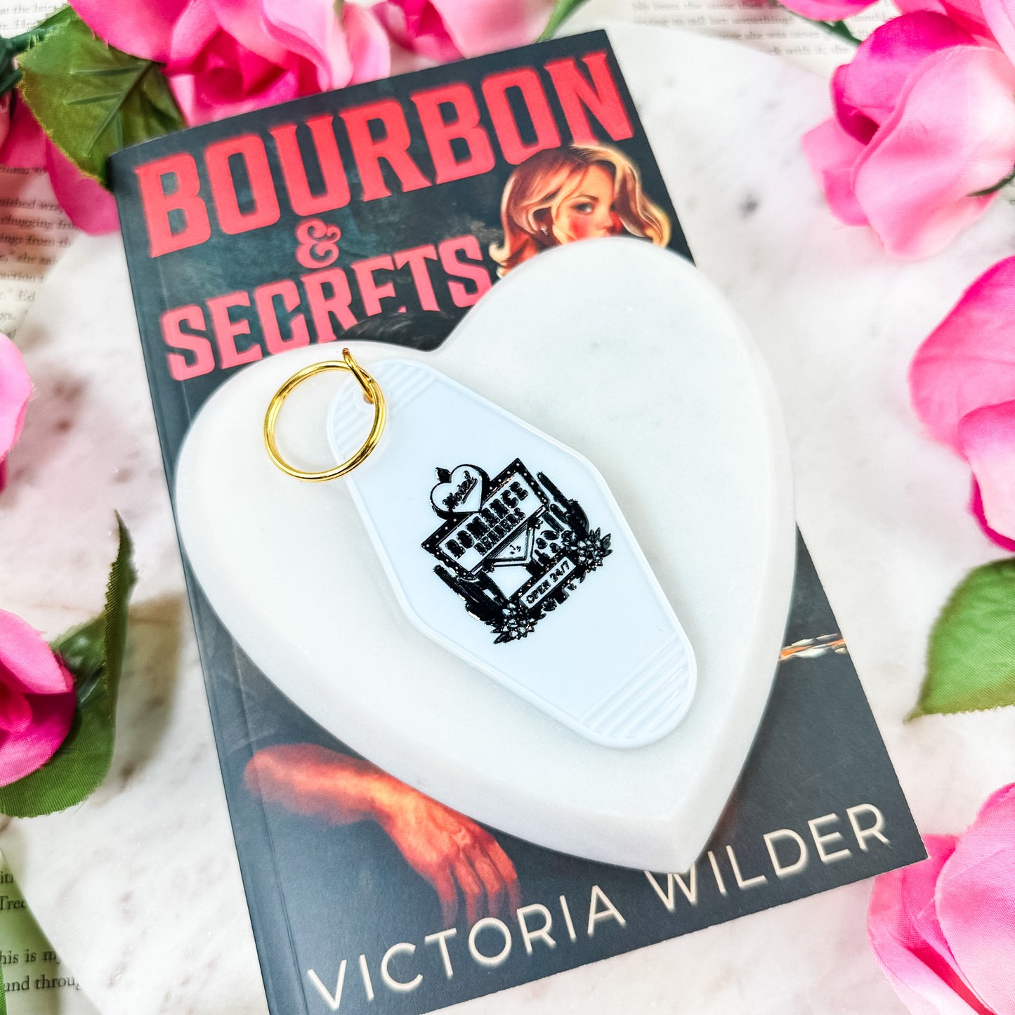 Romance Readers Motel Keychain | A Retro Bookish Accessory for Romance Novel Lovers