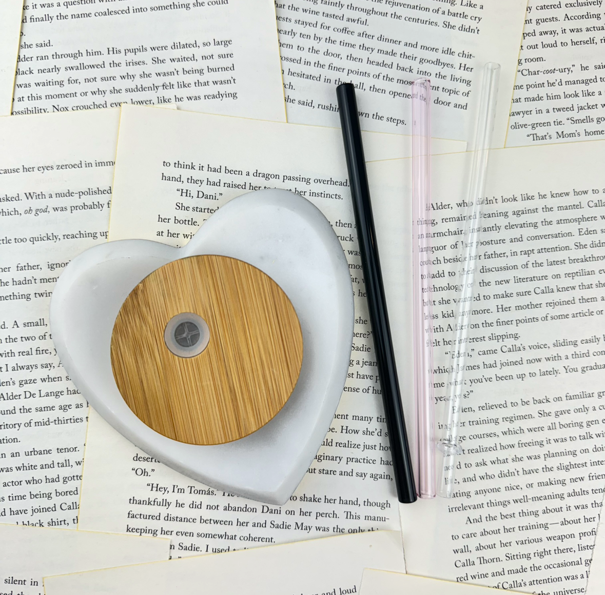 Falling For Books Frosted Glass Cup