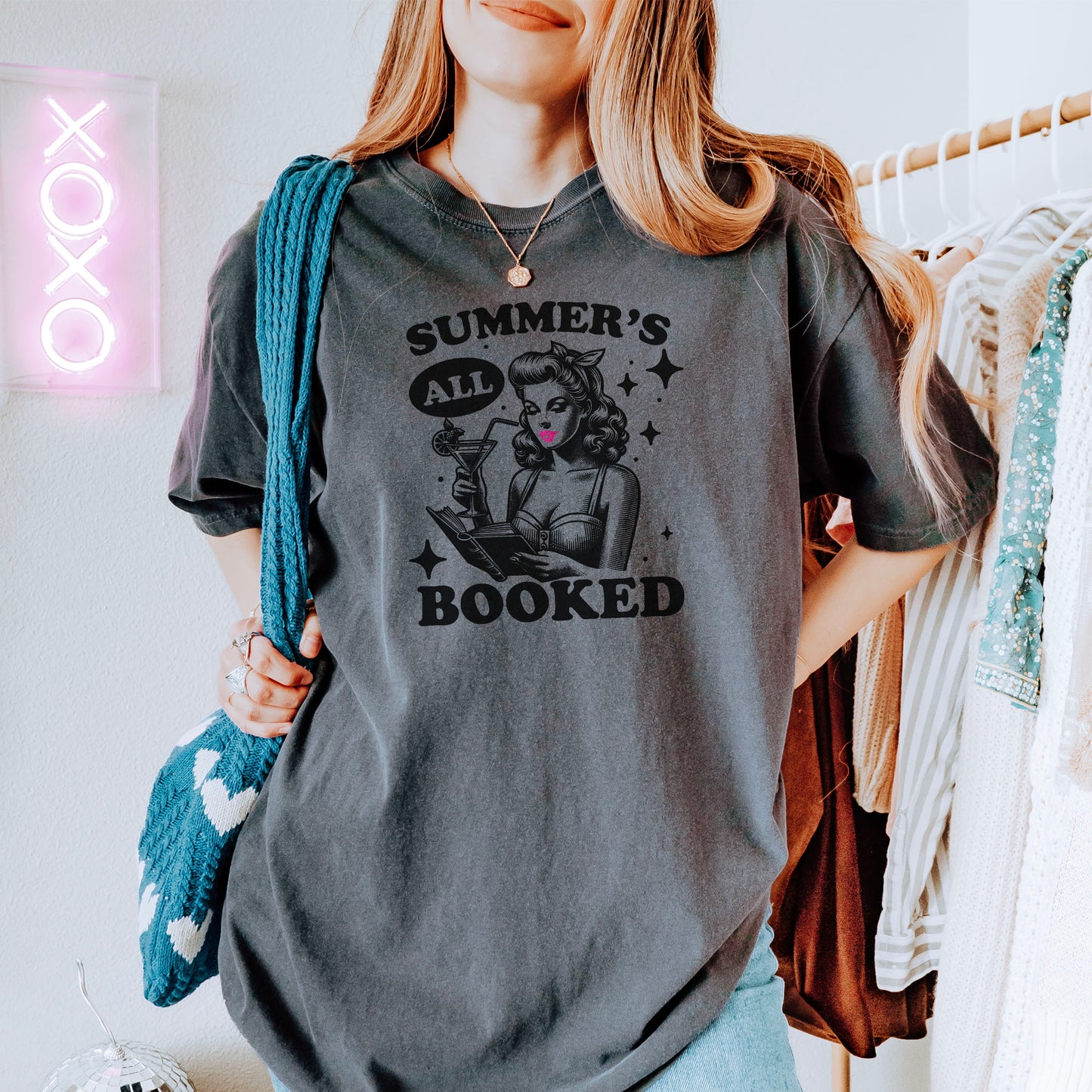 Summer’s All Booked Shirt - Retro Bookish Comfort Colors Tee