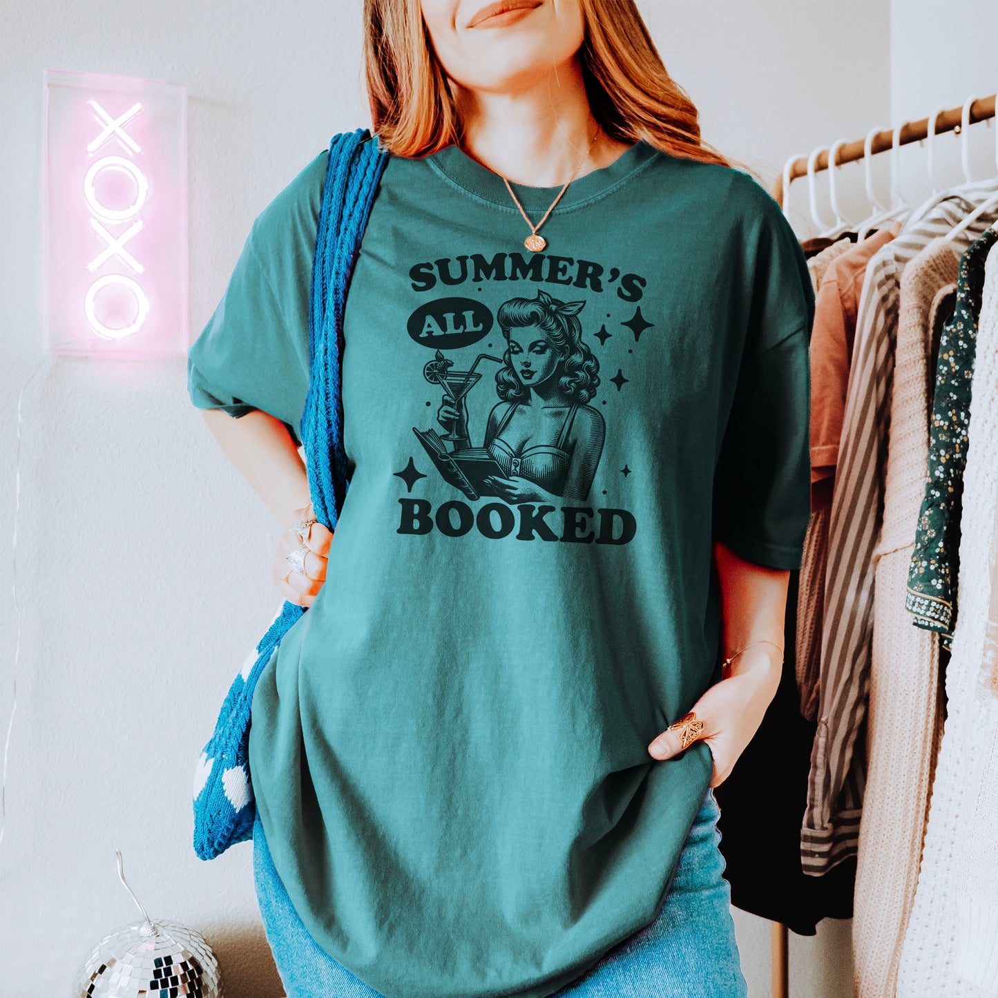 Summer’s All Booked Shirt - Retro Bookish Comfort Colors Tee