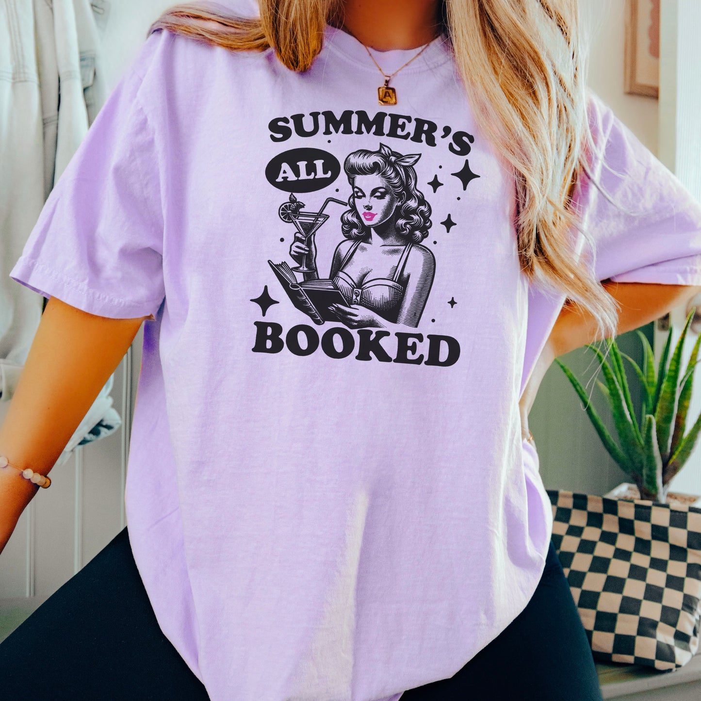 Summer’s All Booked Shirt - Retro Bookish Comfort Colors Tee