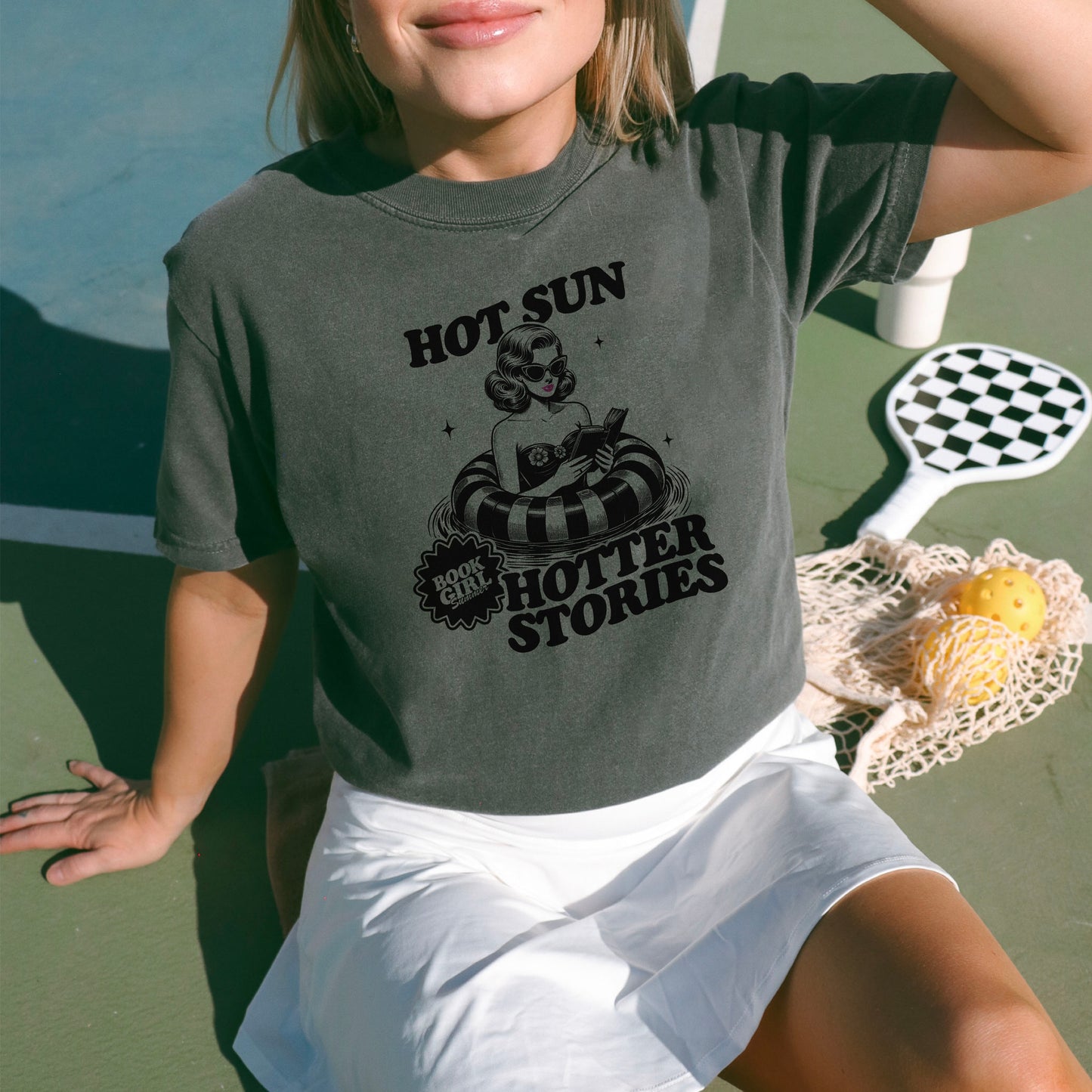 Hot Sun, Hotter Stories Comfort Colors Shirt | Retro Bookish Tee