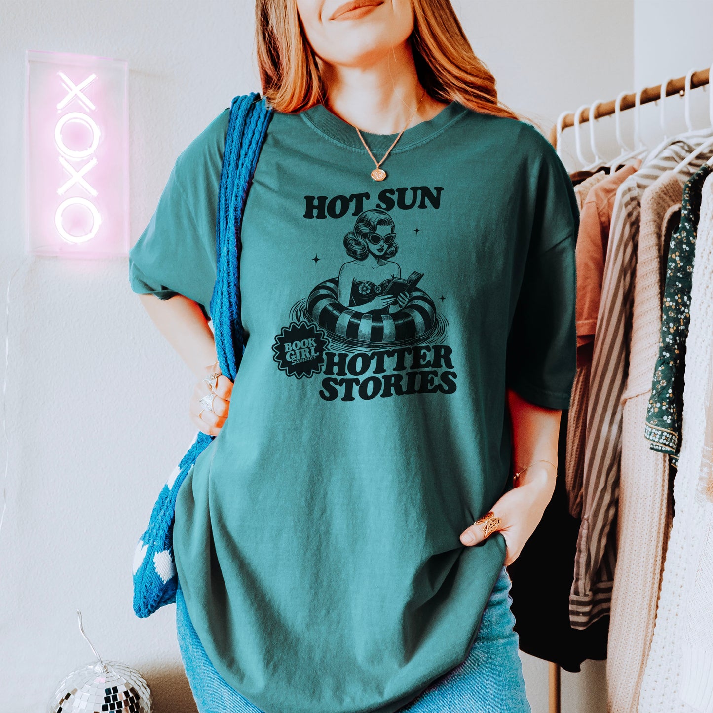 Hot Sun, Hotter Stories Comfort Colors Shirt | Retro Bookish Tee