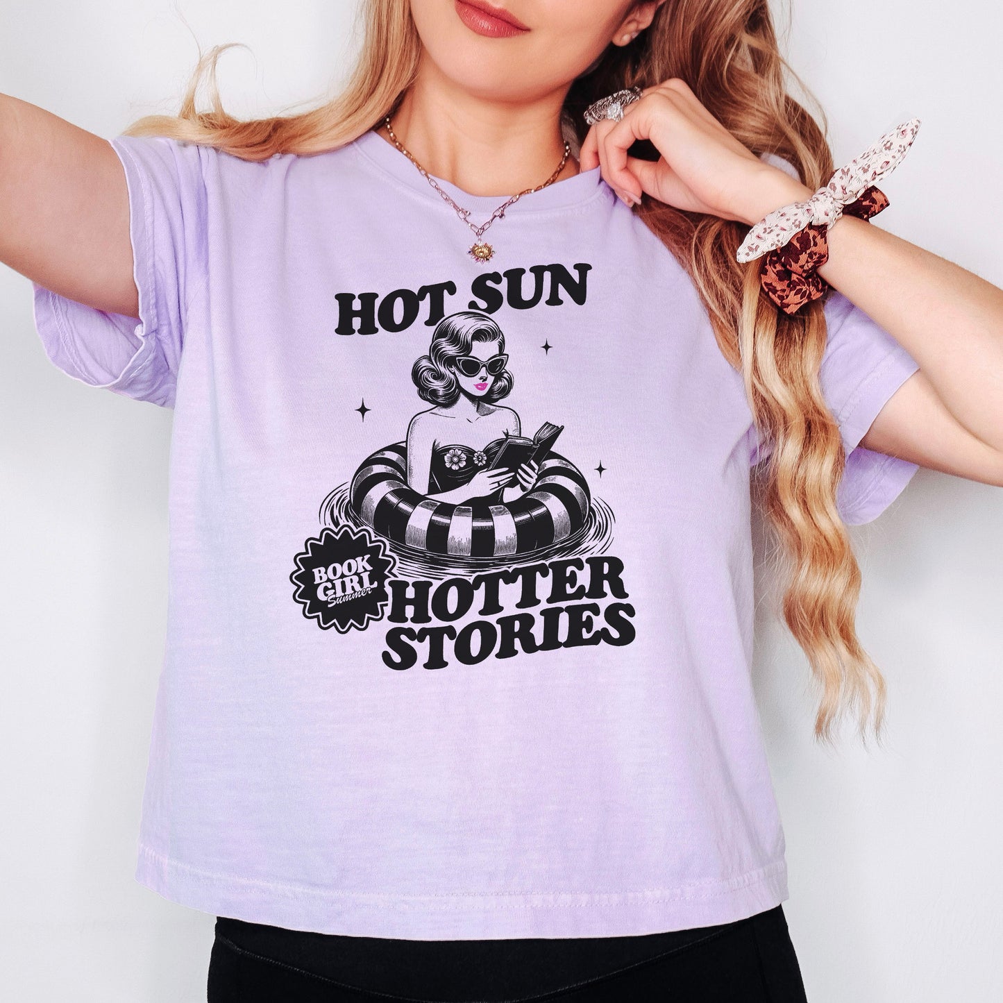 Hot Sun, Hotter Stories | Retro Summer Premium Cropped Boxy Shirt