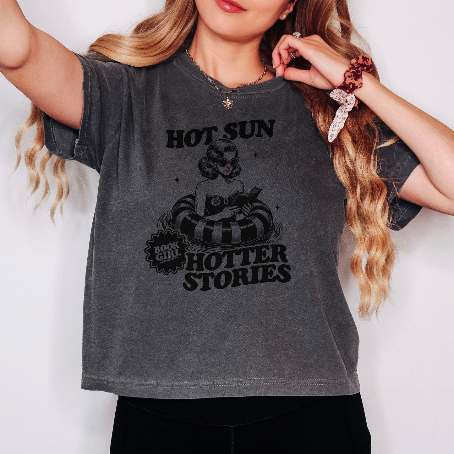 Hot Sun, Hotter Stories | Retro Summer Premium Cropped Boxy Shirt