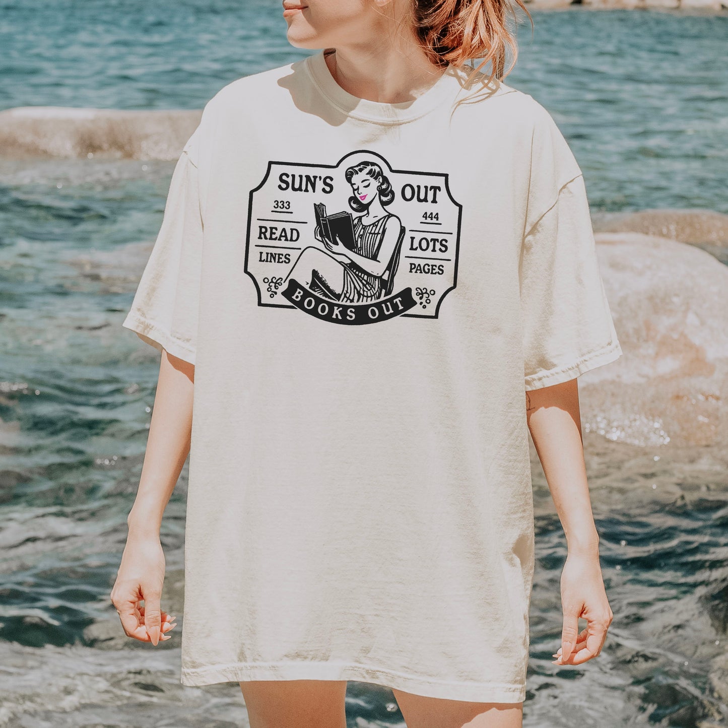 Sun’s Out, Books Out Retro-Inspired Premium Comfort Colors Shirt for Book Lovers