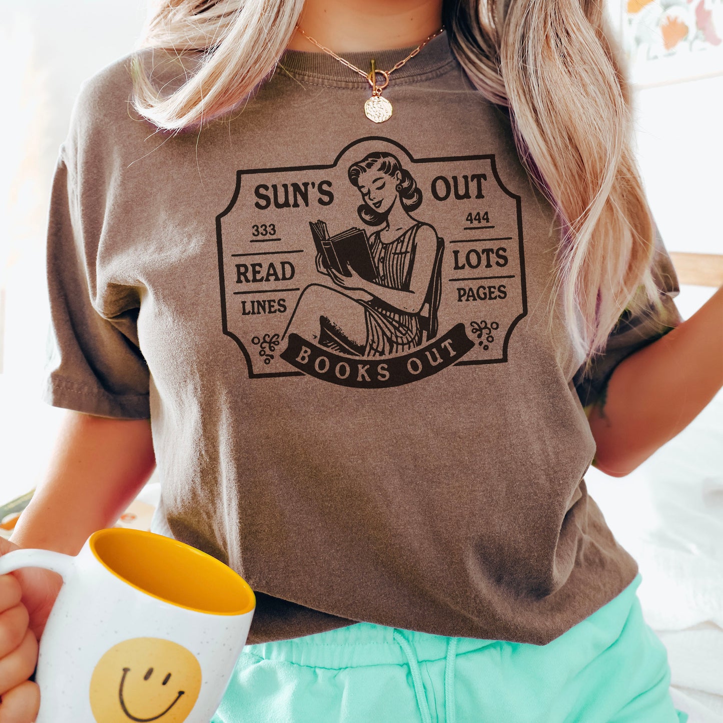 Sun’s Out, Books Out Retro-Inspired Premium Comfort Colors Shirt for Book Lovers