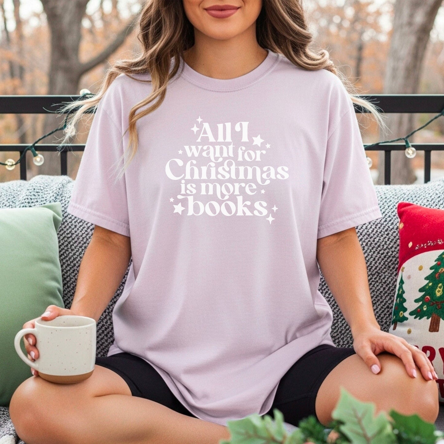 All I Want for Christmas is More Books - Premium Heavyweight Comfort Colors Book Lover Shirt