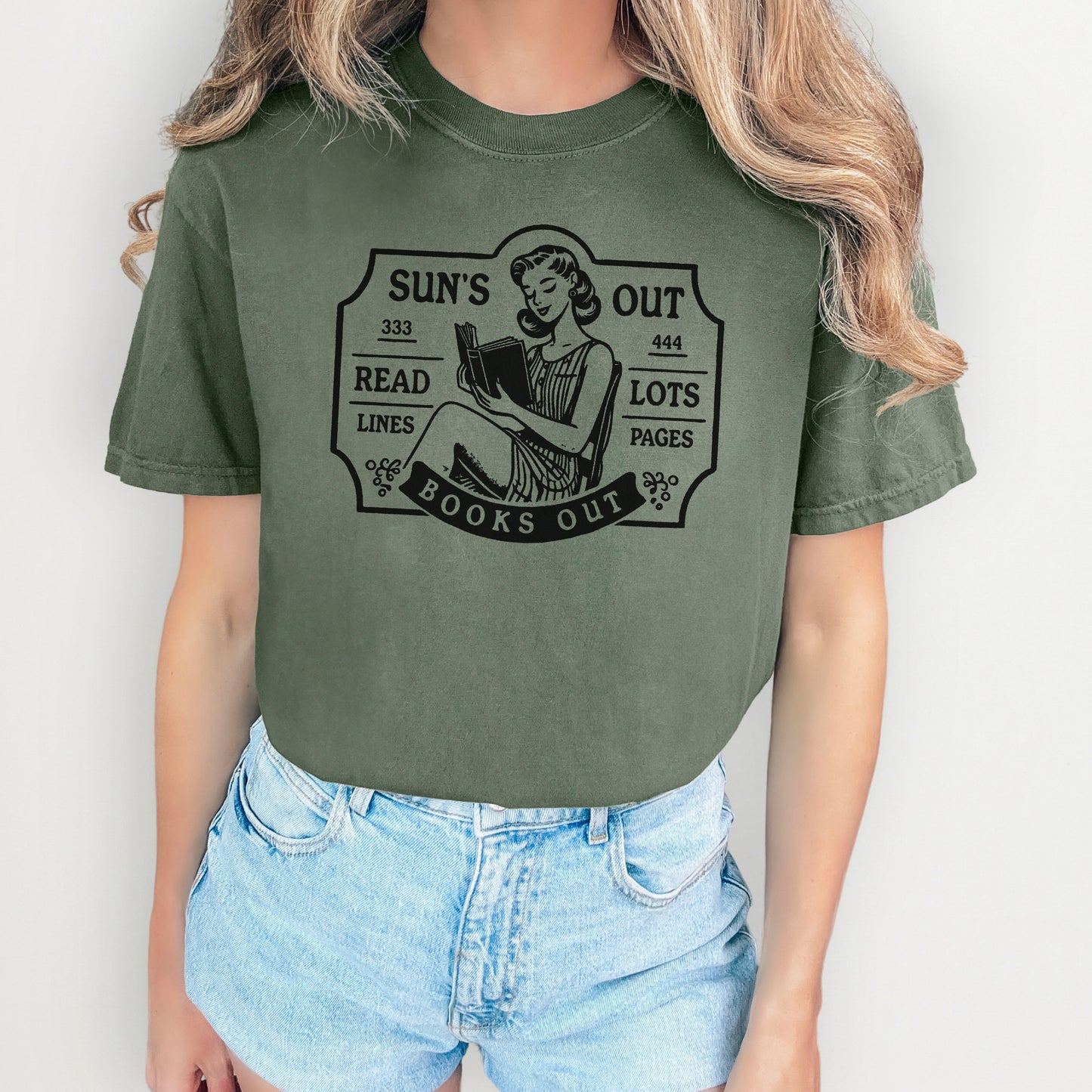 Sun’s Out, Books Out Retro-Inspired Premium Comfort Colors Shirt for Book Lovers