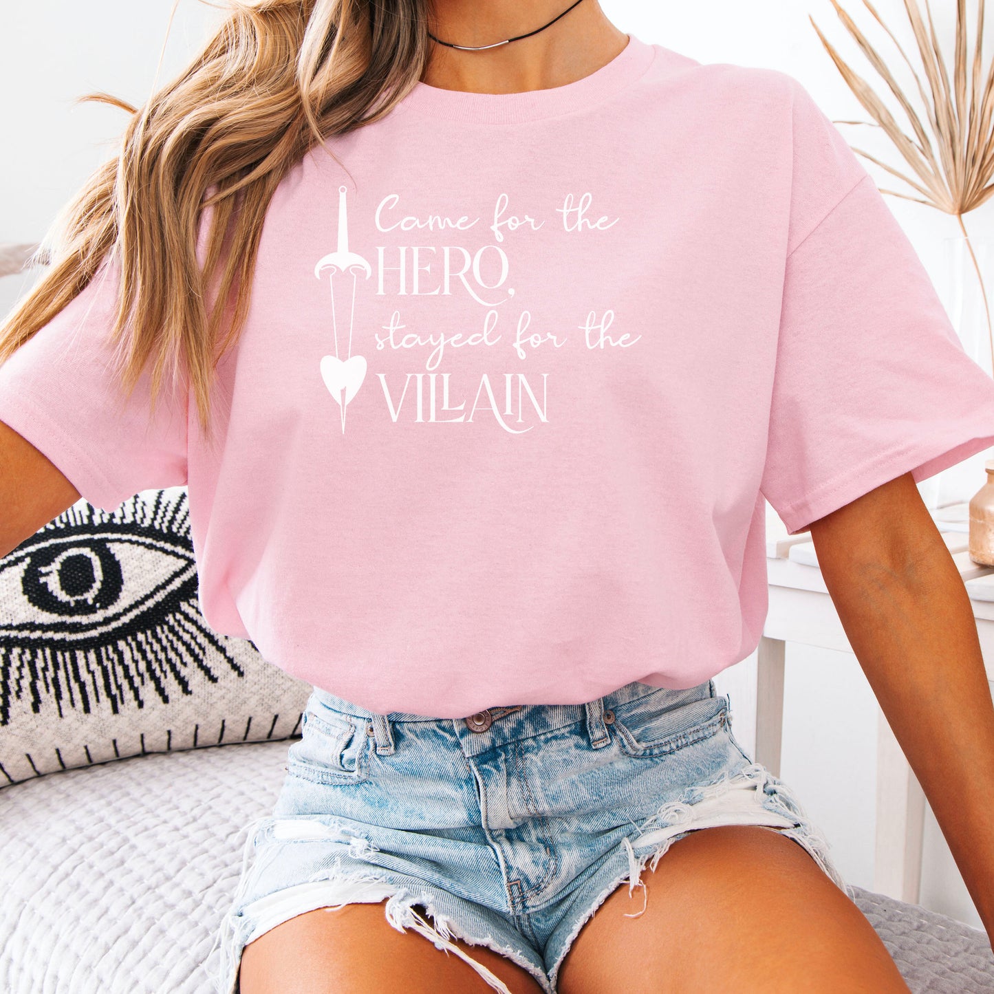 Came for the Hero Stayed for the Villain Comfort Colors Shirt | Bookish Heavyweight Tee for Romance and Fantasy Readers
