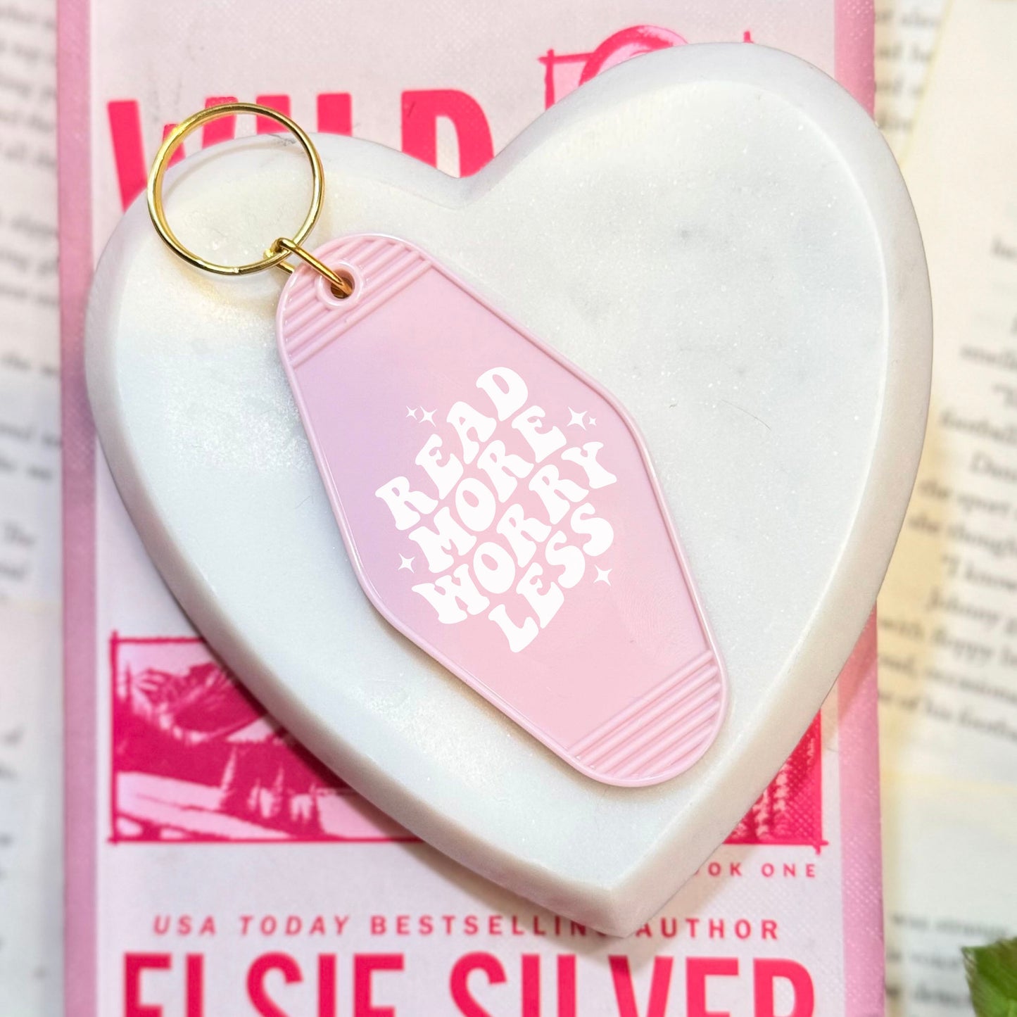 Read More Worry Less Bookish Motel Keychain | A Stylish and Fun Accessory for Readers