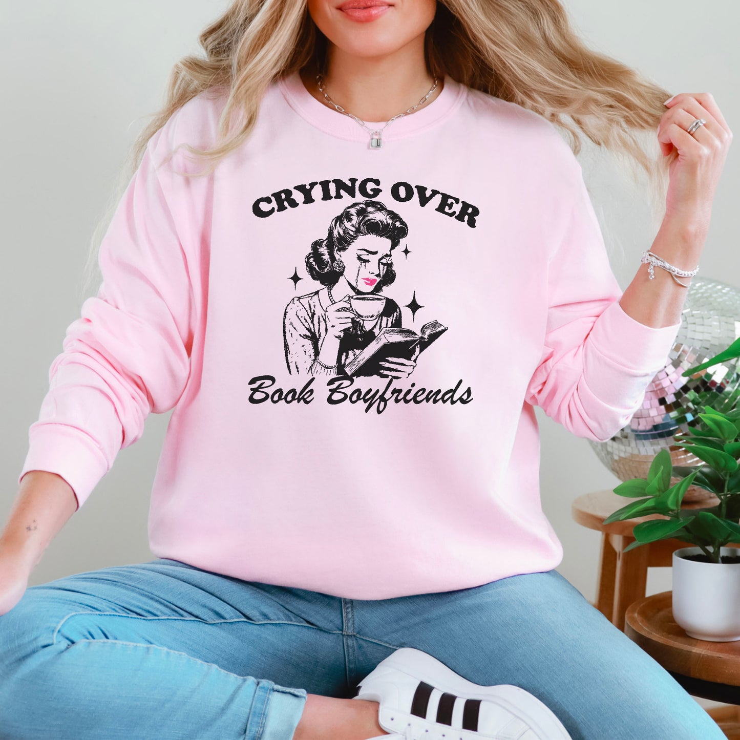 Crying Over Book Boyfriends Premium Comfort Colors Long Sleeve Shirt