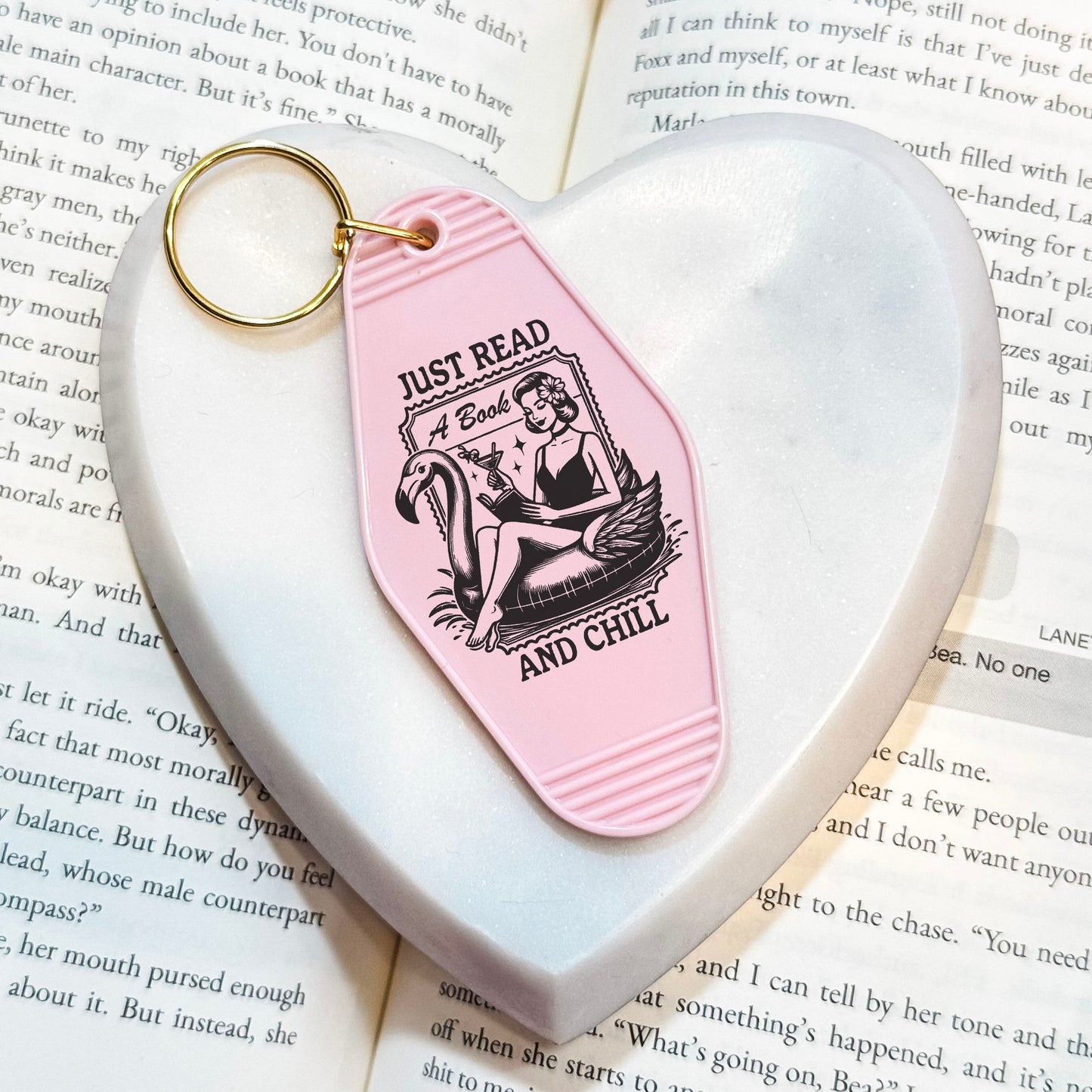 Hot Bookish Summer Motel Keychain