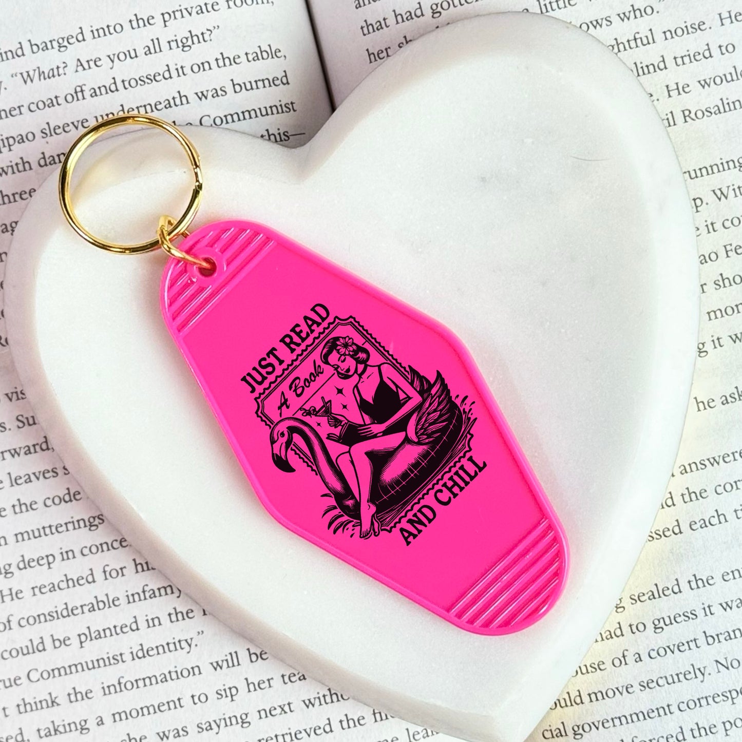 Hot Bookish Summer Motel Keychain
