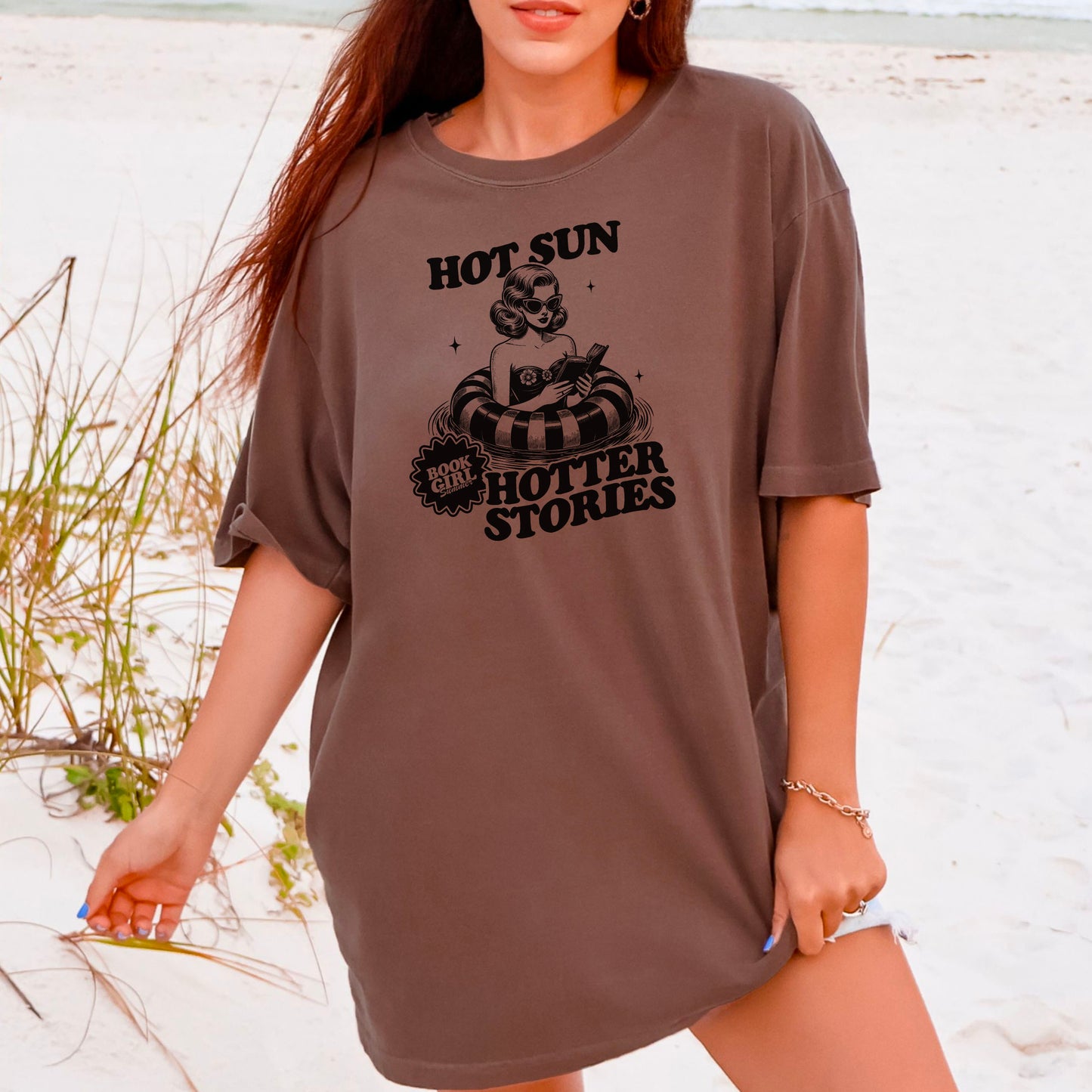 Hot Sun, Hotter Stories Comfort Colors Shirt | Retro Bookish Tee