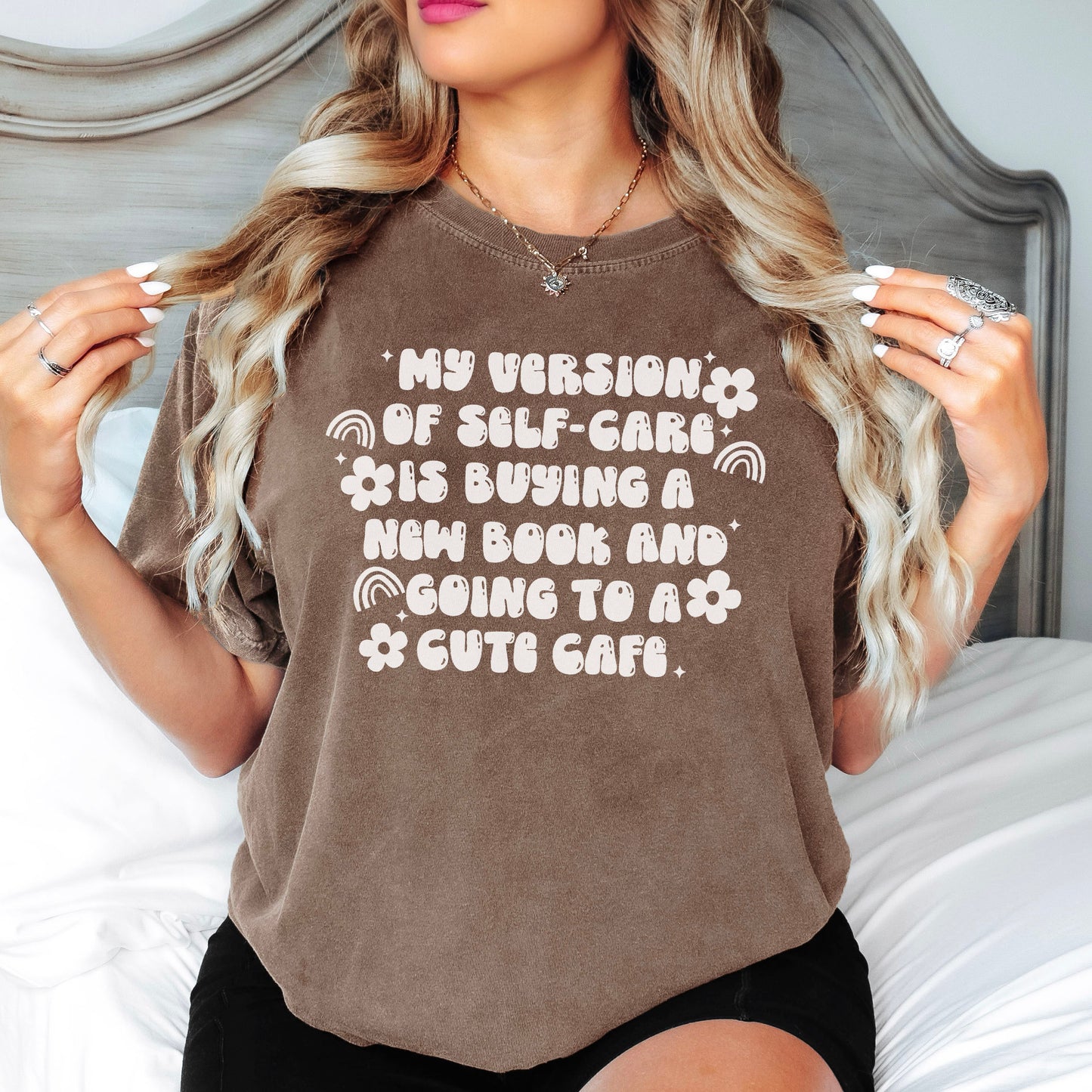 My Version Of Self Care Is Buying a New Book and Going to A Cute Cafe Premium T-Shirt