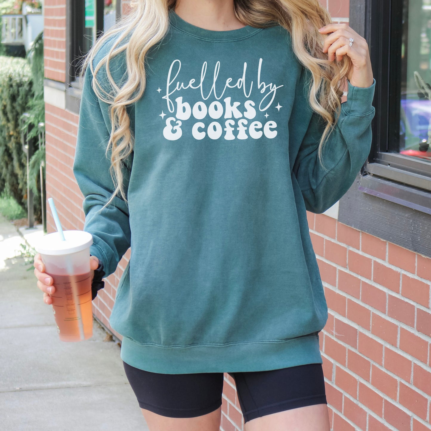 Fueled by Books and Coffee Premium Sweatshirt - Natalia’s Design Studio