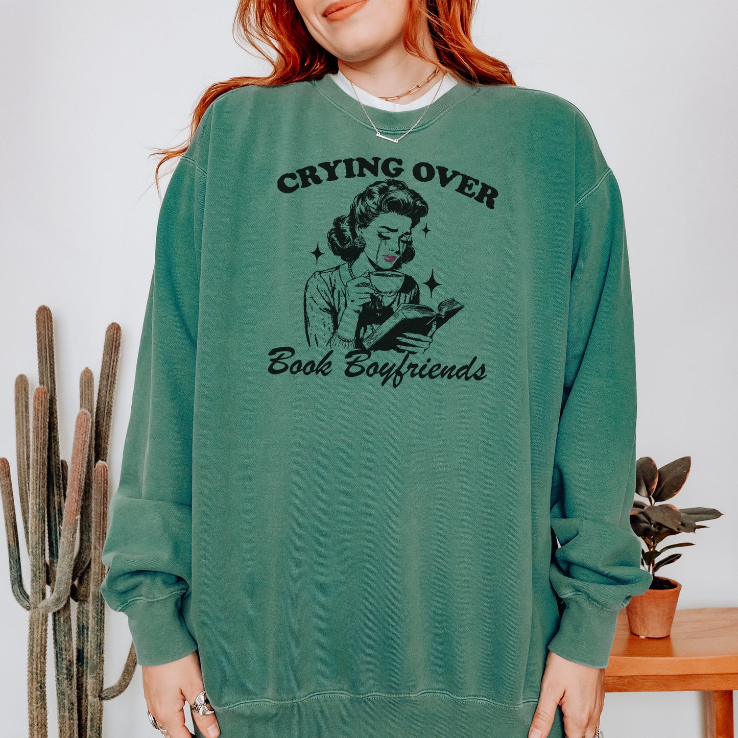Crying Over Book Boyfriends Premium Sweatshirt