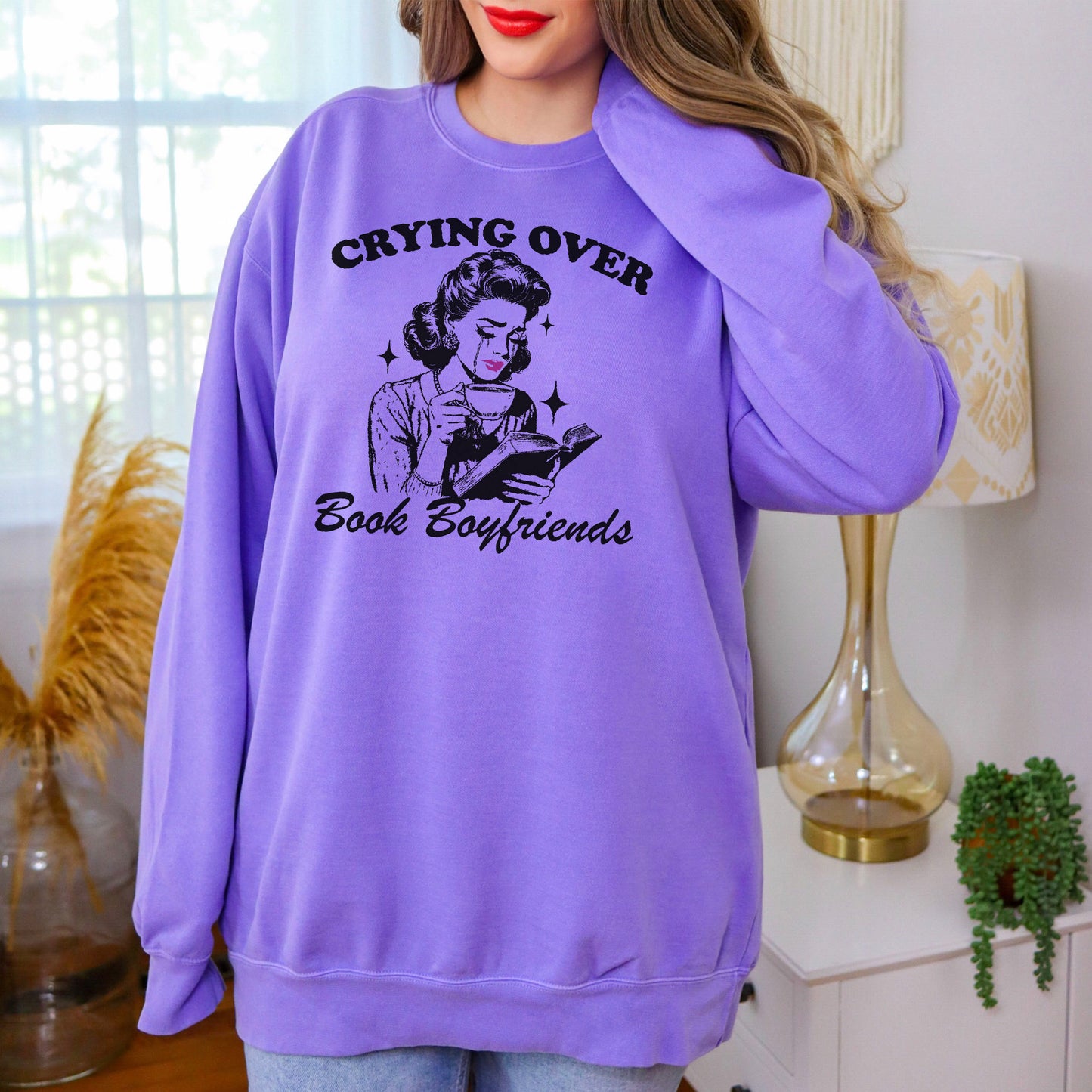 Crying Over Book Boyfriends Premium Sweatshirt