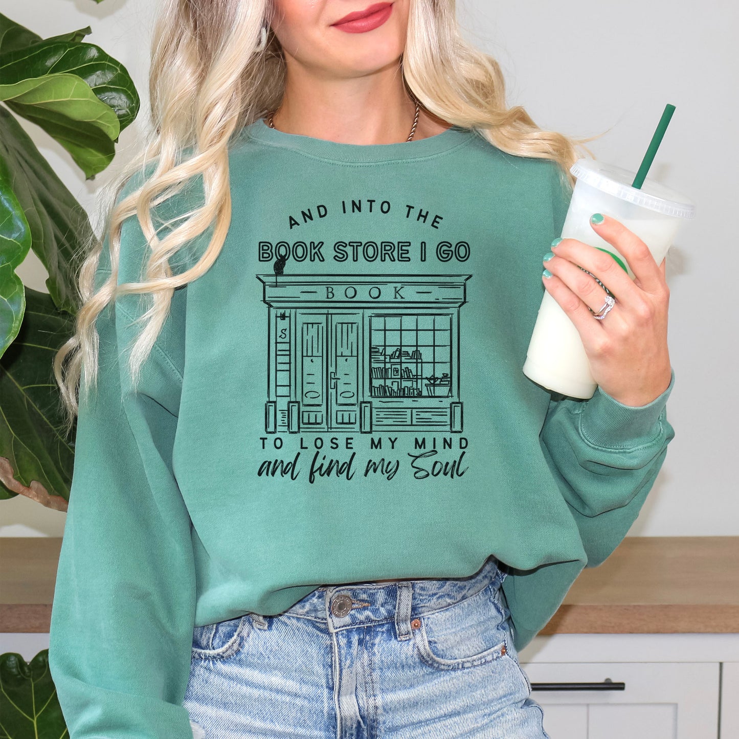 Into the Bookstore I Go Comfort Colors Sweatshirt for Book Lovers - Premium Heavyweight Pullover for Cozy Bookstore Trips