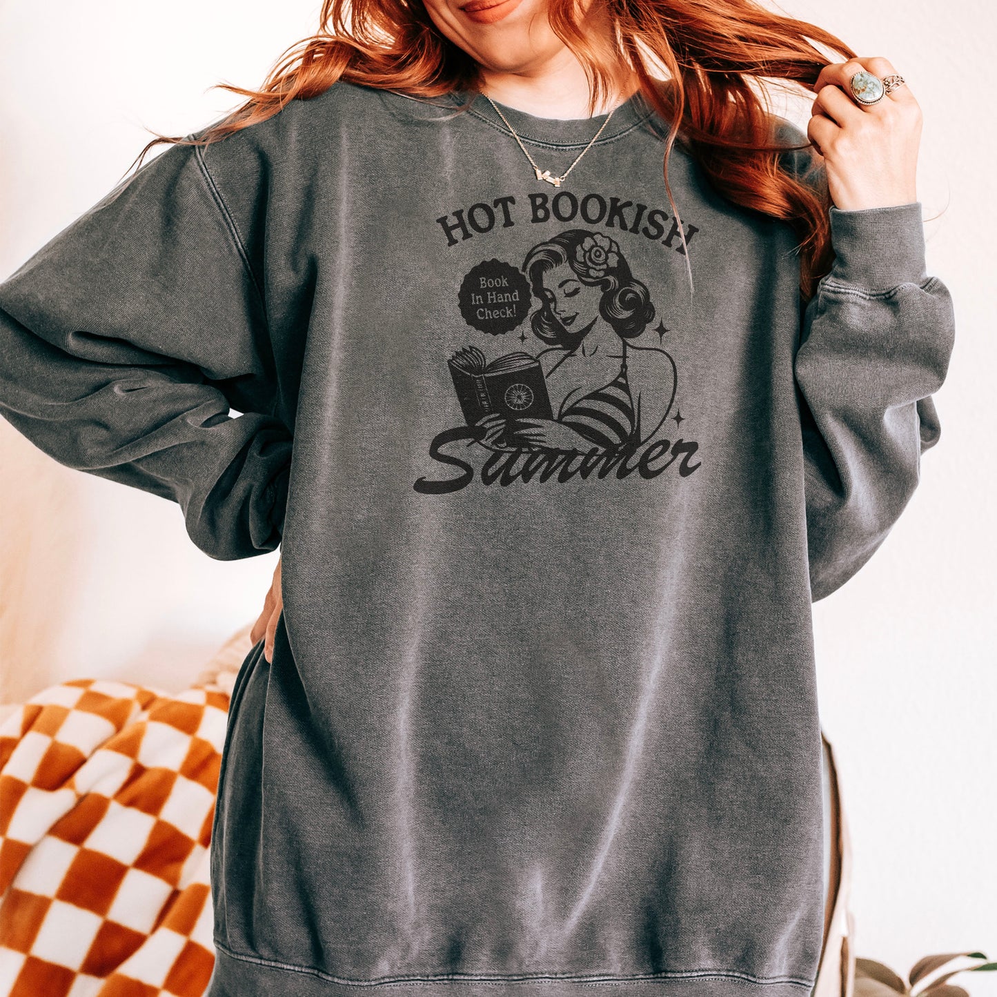 Hot Bookish Summer Premium Comfort Colors Sweatshirt