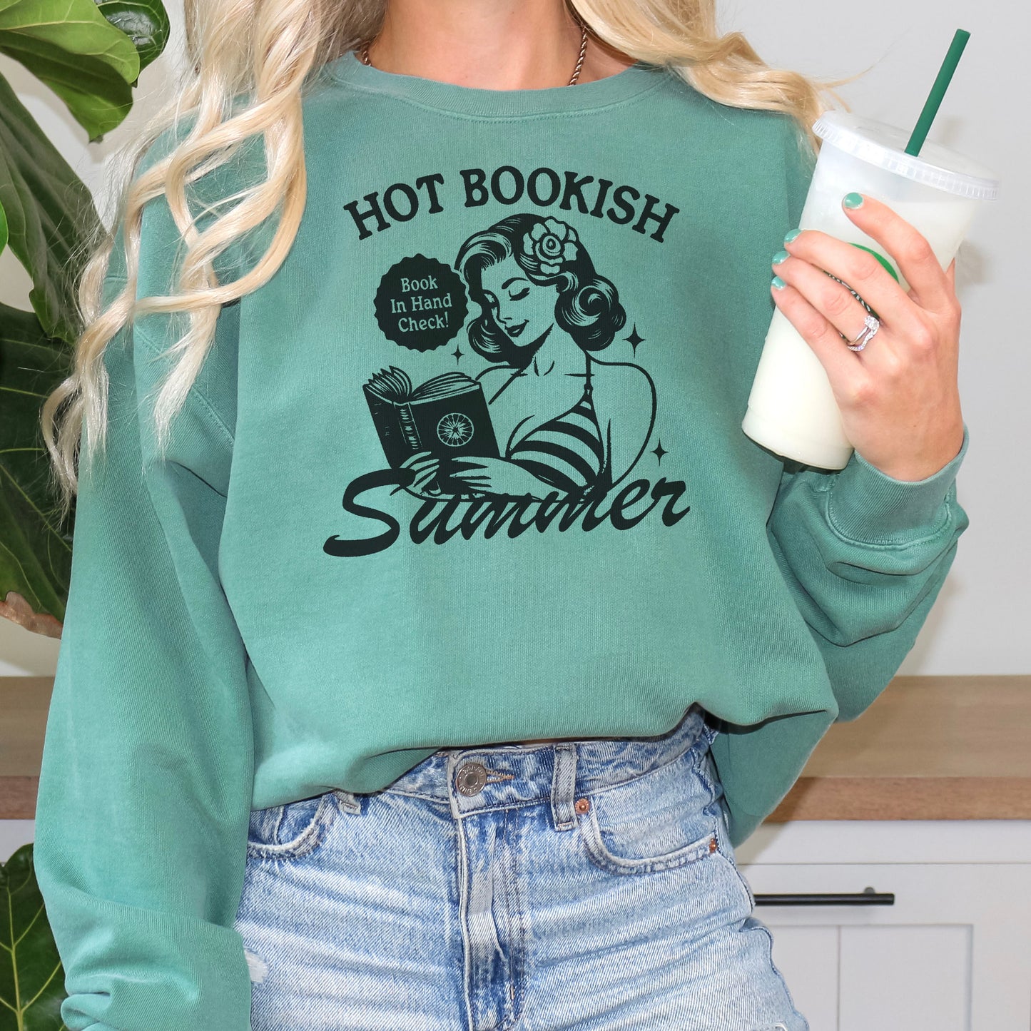 Hot Bookish Summer Premium Comfort Colors Sweatshirt