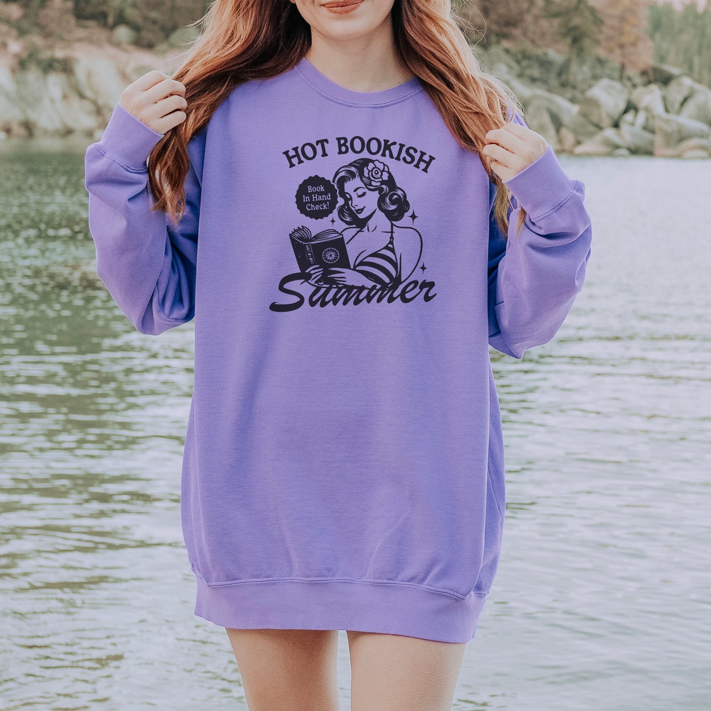 Hot Bookish Summer Premium Comfort Colors Sweatshirt