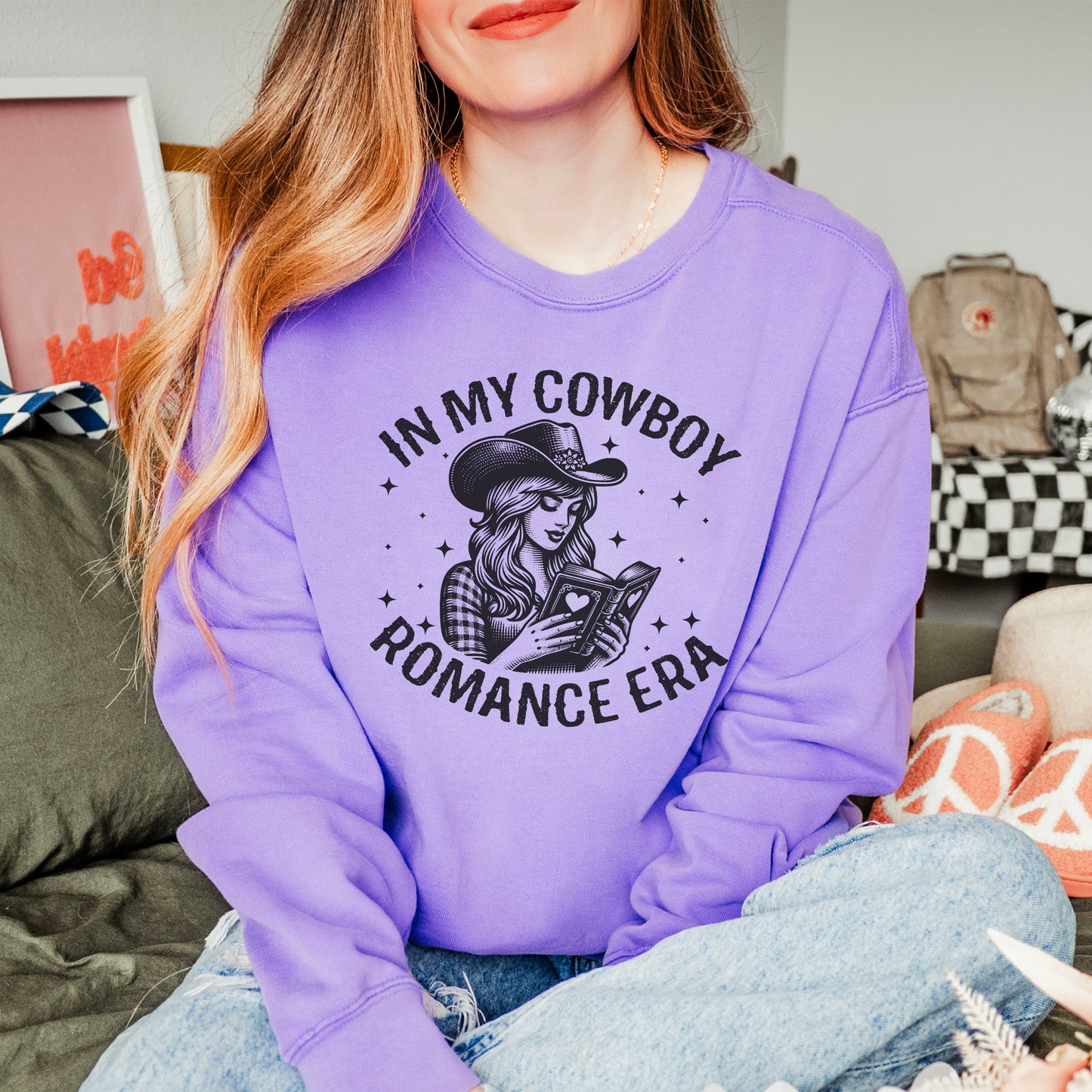 In My Cowboy Romance Era Comfort Colors Sweatshirt
