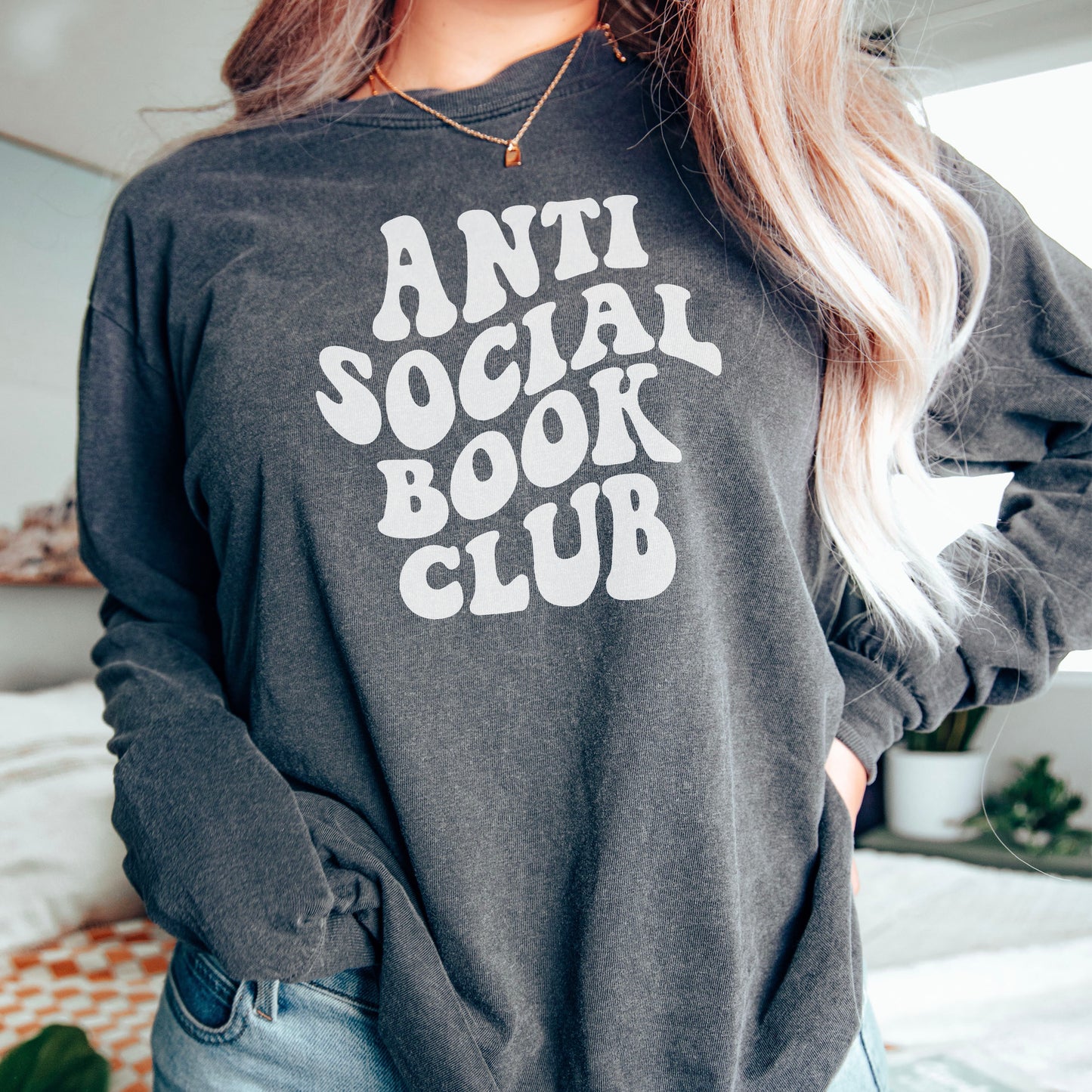 Anti Social Book Club Premium Long Sleeve Shirt - Natalia’s Design Studio