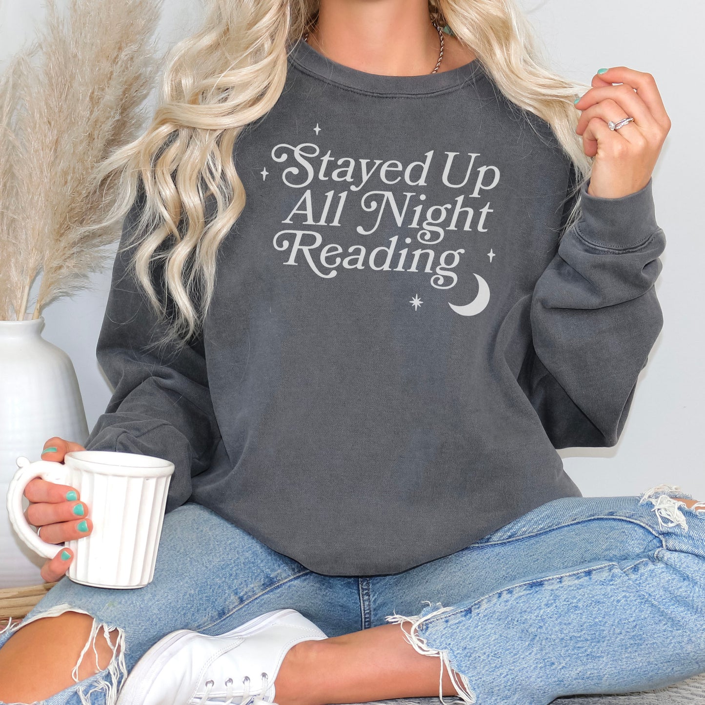 Stayed Up All Night Reading Premium Sweatshirt - Natalia’s Design Studio