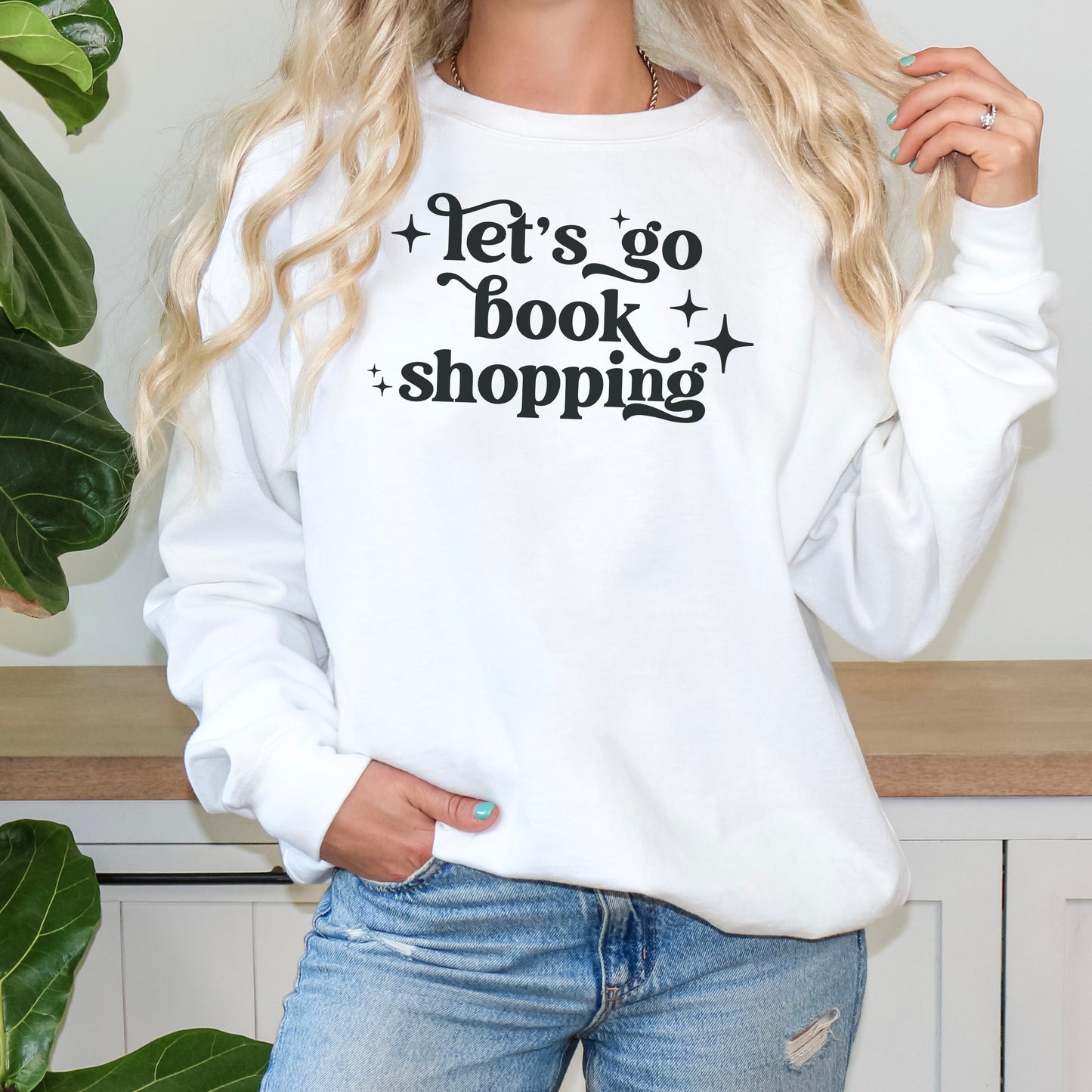 Let's Go Book Shopping Premium Sweatshirt - Natalia’s Design Studio