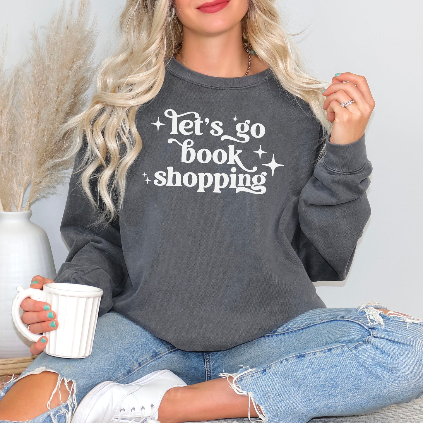 Let's Go Book Shopping Premium Sweatshirt - Natalia’s Design Studio