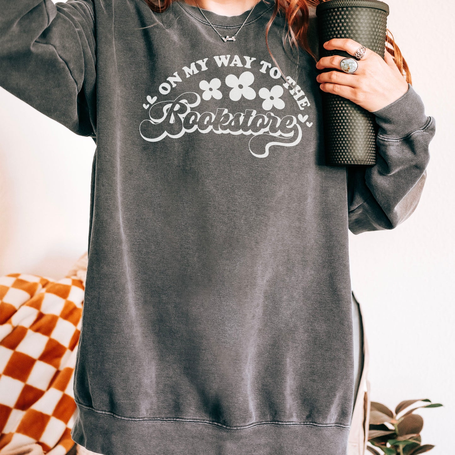On My Way to the Bookstore Premium Comfort Colors Heavyweight Sweatshirt for Book Lovers