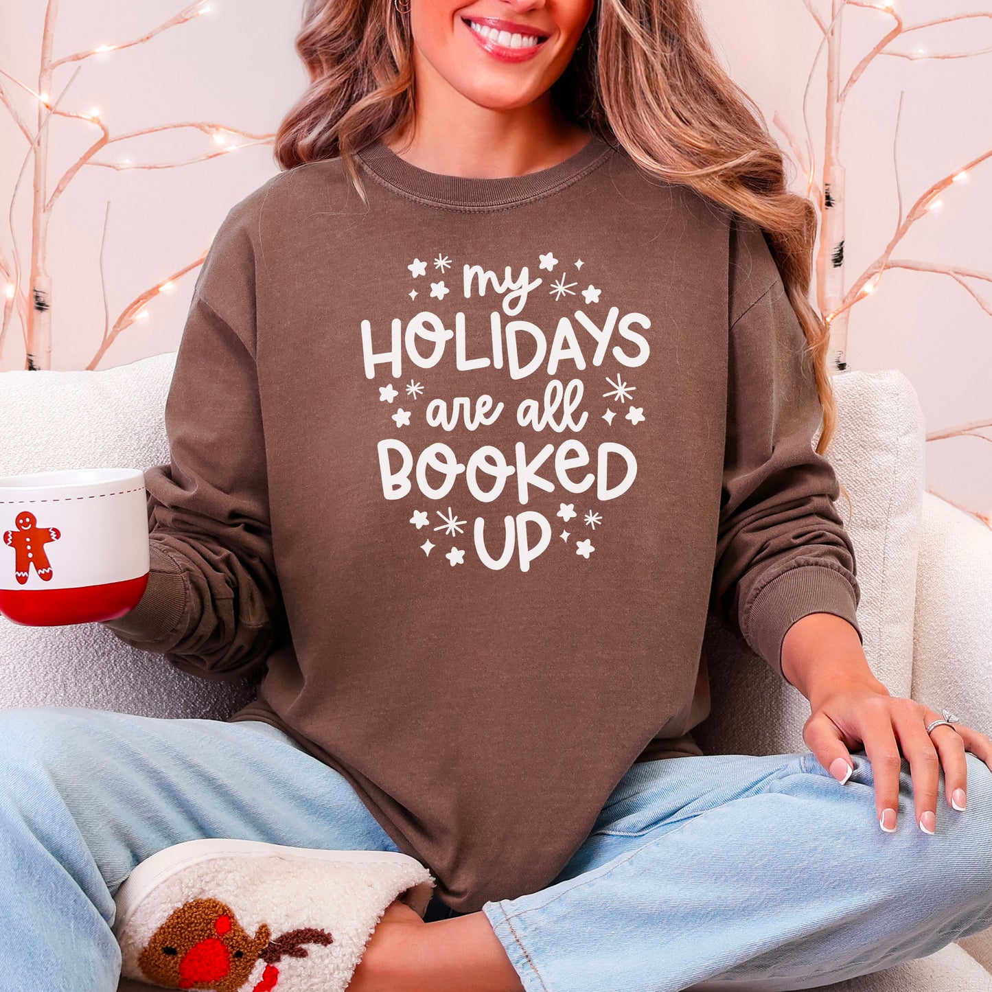 My Holidays are all Booked - Cozy Comfort Colors Long Sleeve Shirt for Book Lovers