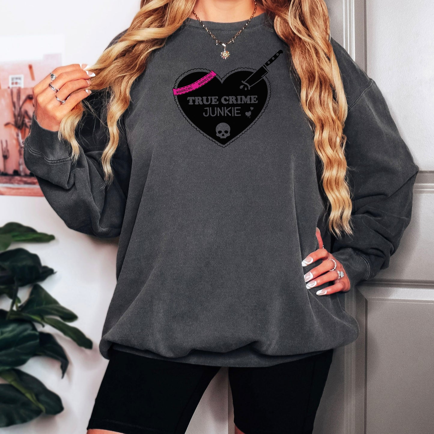True Crime Junkie Lightweight Bookish Comfort Colors Sweatshirt