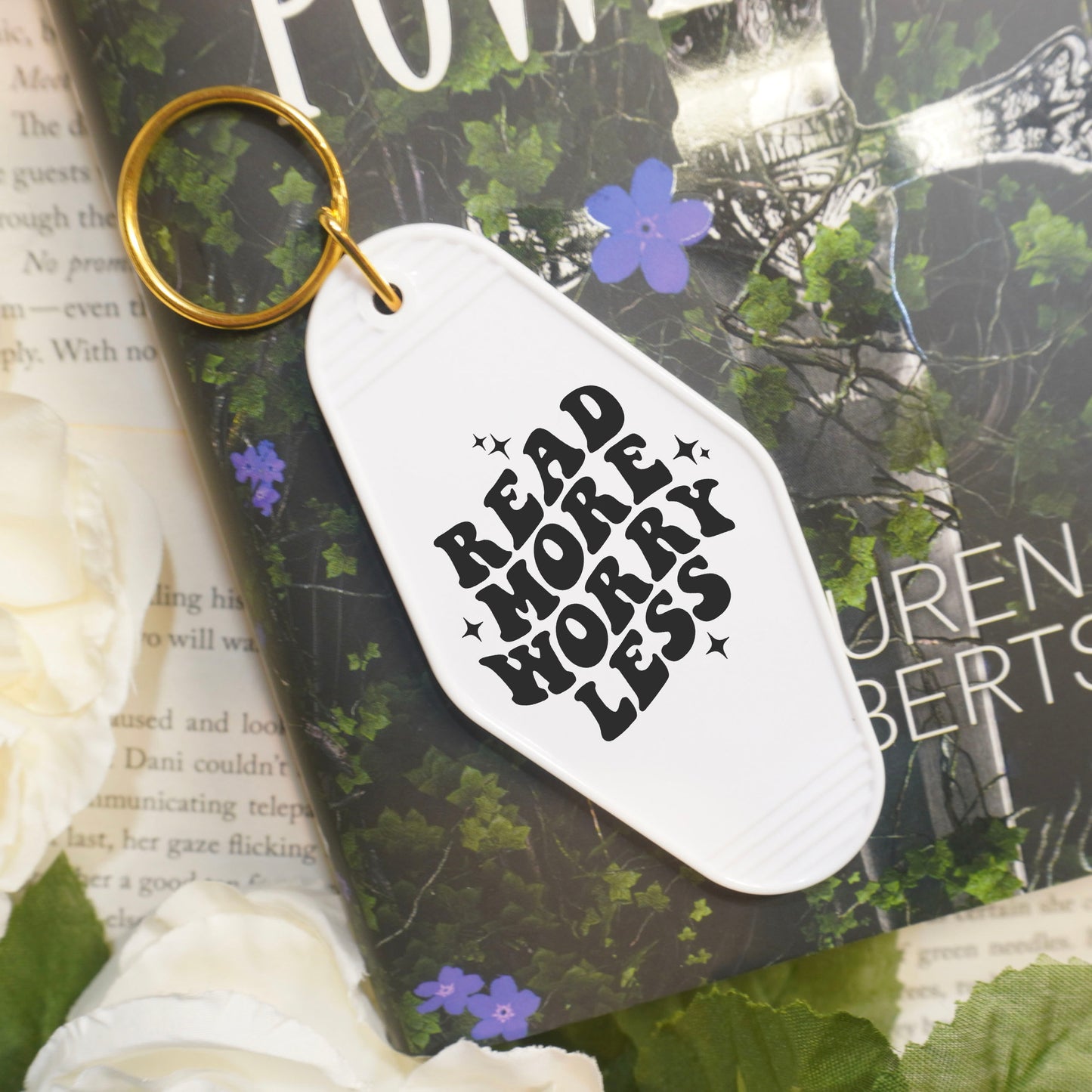 Read More Worry Less Bookish Motel Keychain | A Stylish and Fun Accessory for Readers