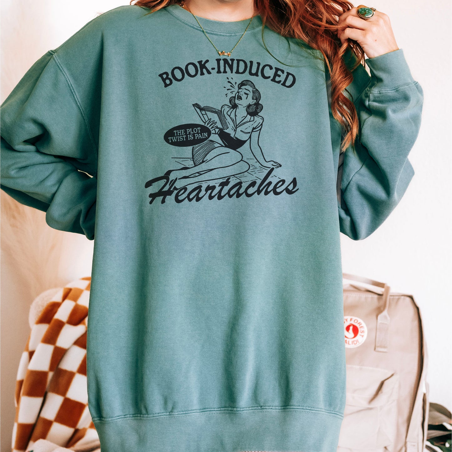 Book Induced Heartache Premium Comfort Colors Heavyweight Sweatshirt