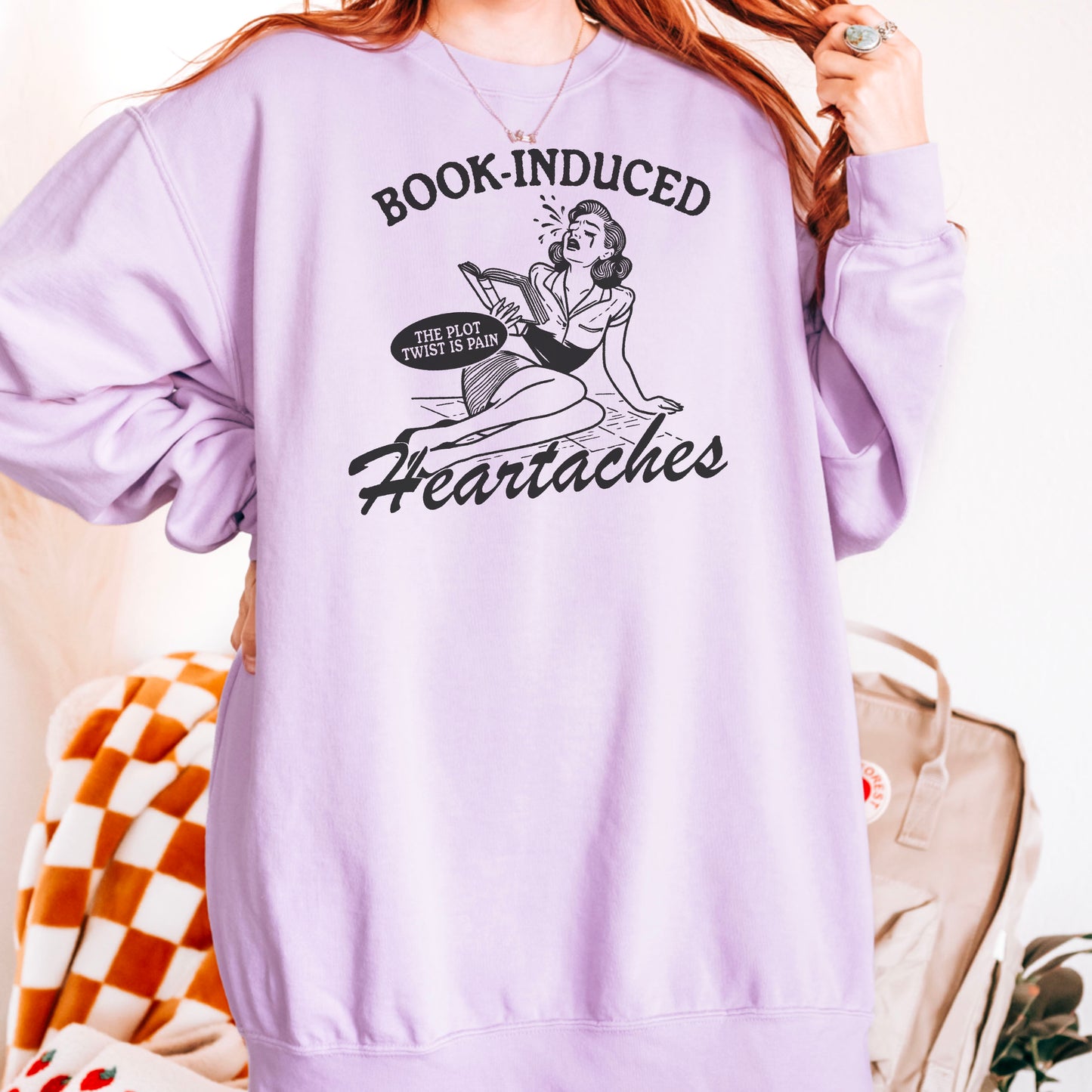 Book Induced Heartache Premium Comfort Colors Heavyweight Sweatshirt