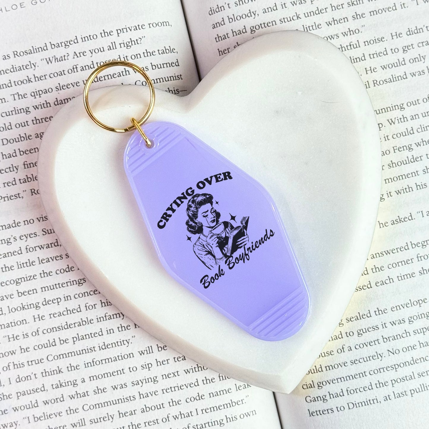 Crying Over Book Boyfriends Bookish Motel Keychain