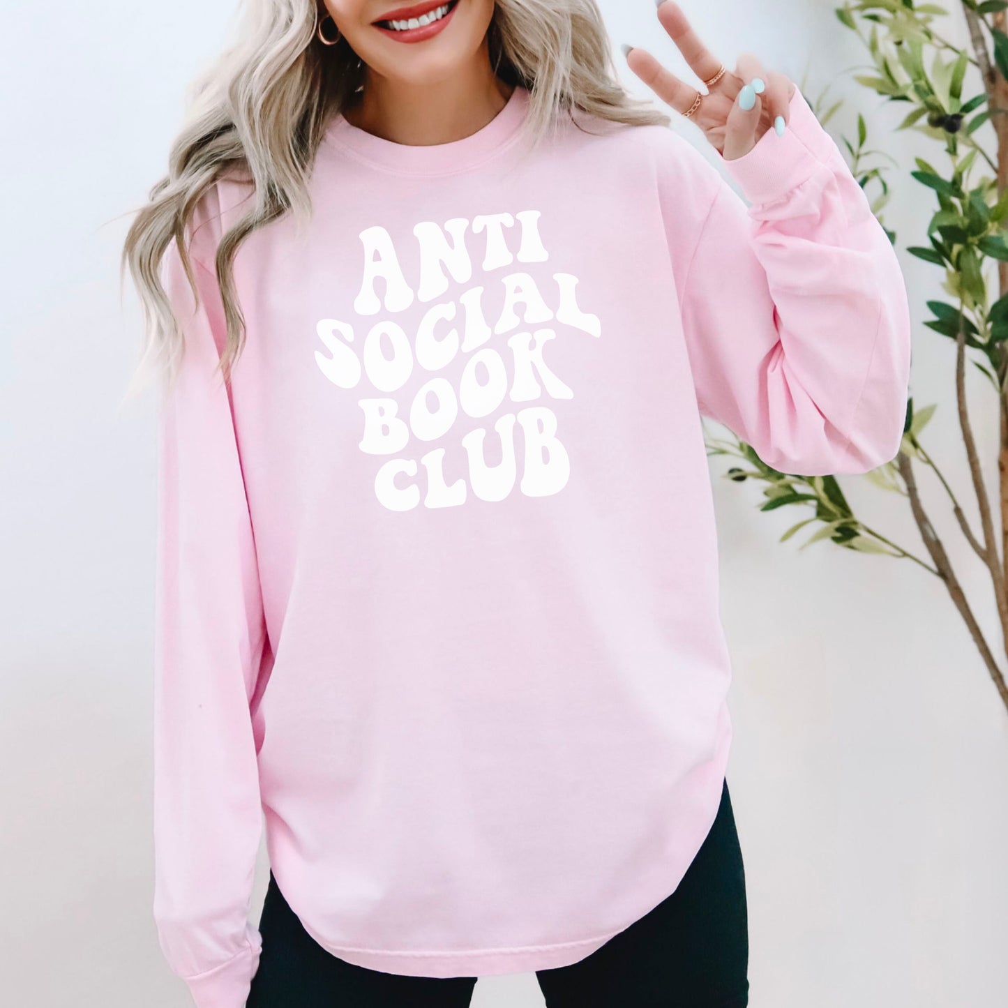 Anti-Social Book Club Long Sleeve Shirt | Premium Comfort Colors Tee for Book Lovers