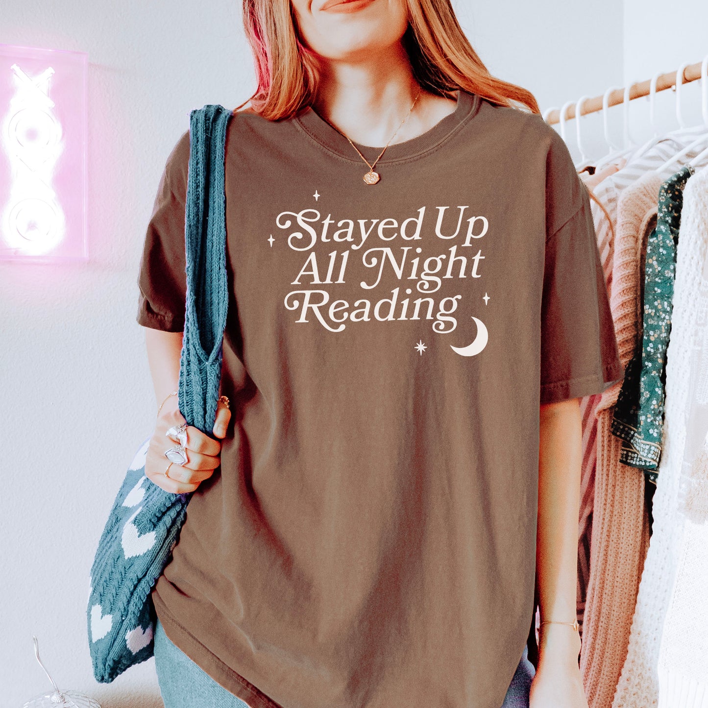 Stayed Up All Night Reading" Comfort Colors Heavyweight Shirt | Perfect for Book Lovers