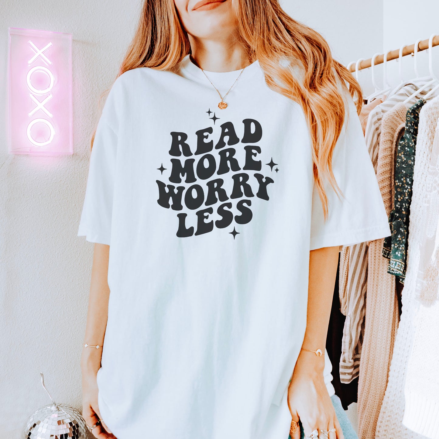 Read More Worry Less Comfort Colors Heavyweight Shirt for Book Lovers | Bookish T-Shirt for Readers