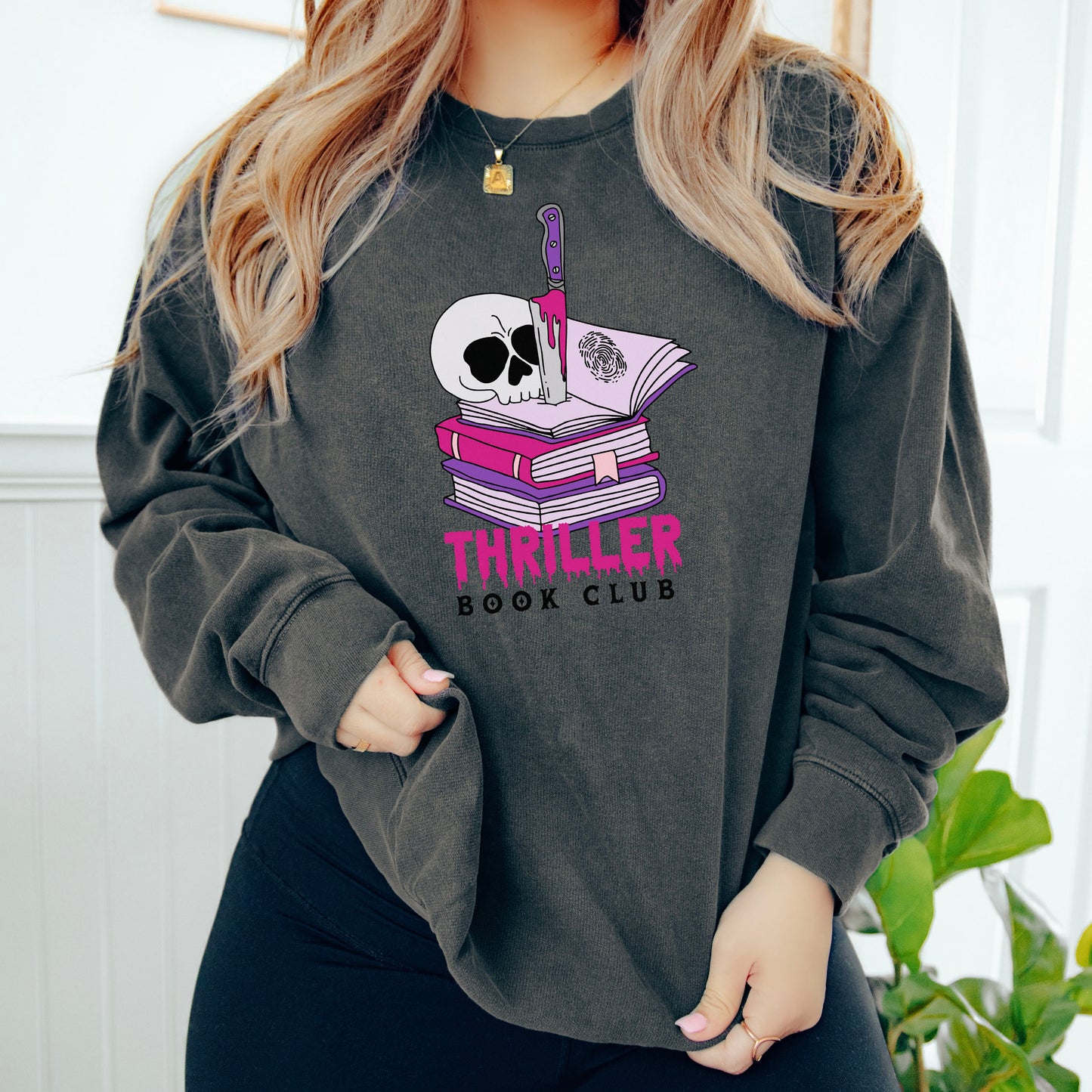 Thriller Book Club Lightweight Sweatshirt | Fall Bookish Comfort Colors Sweater