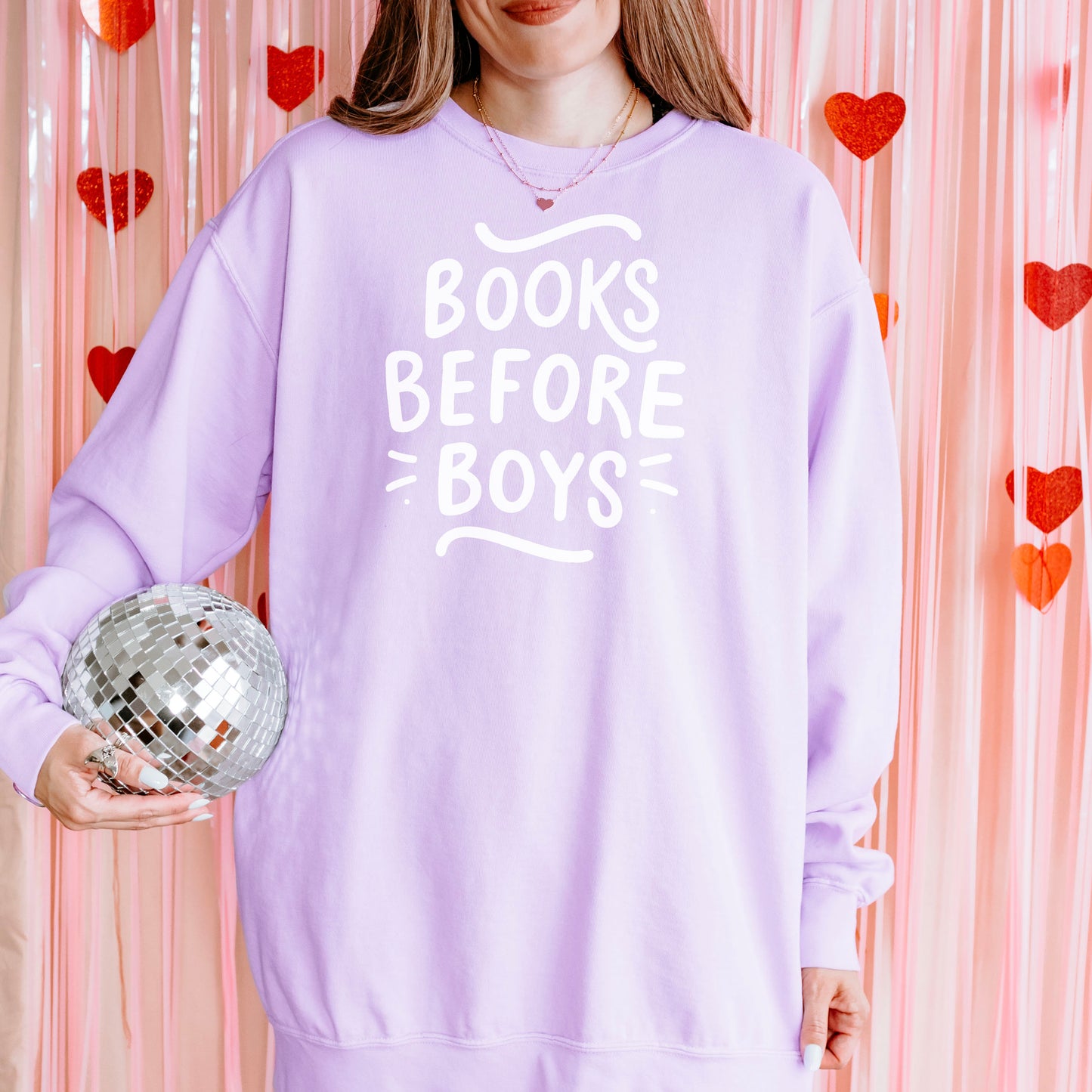 Books Before Boys Premium Comfort Colors Sweatshirt for Book Lovers | Perfect Valentine's Day Gift for Readers
