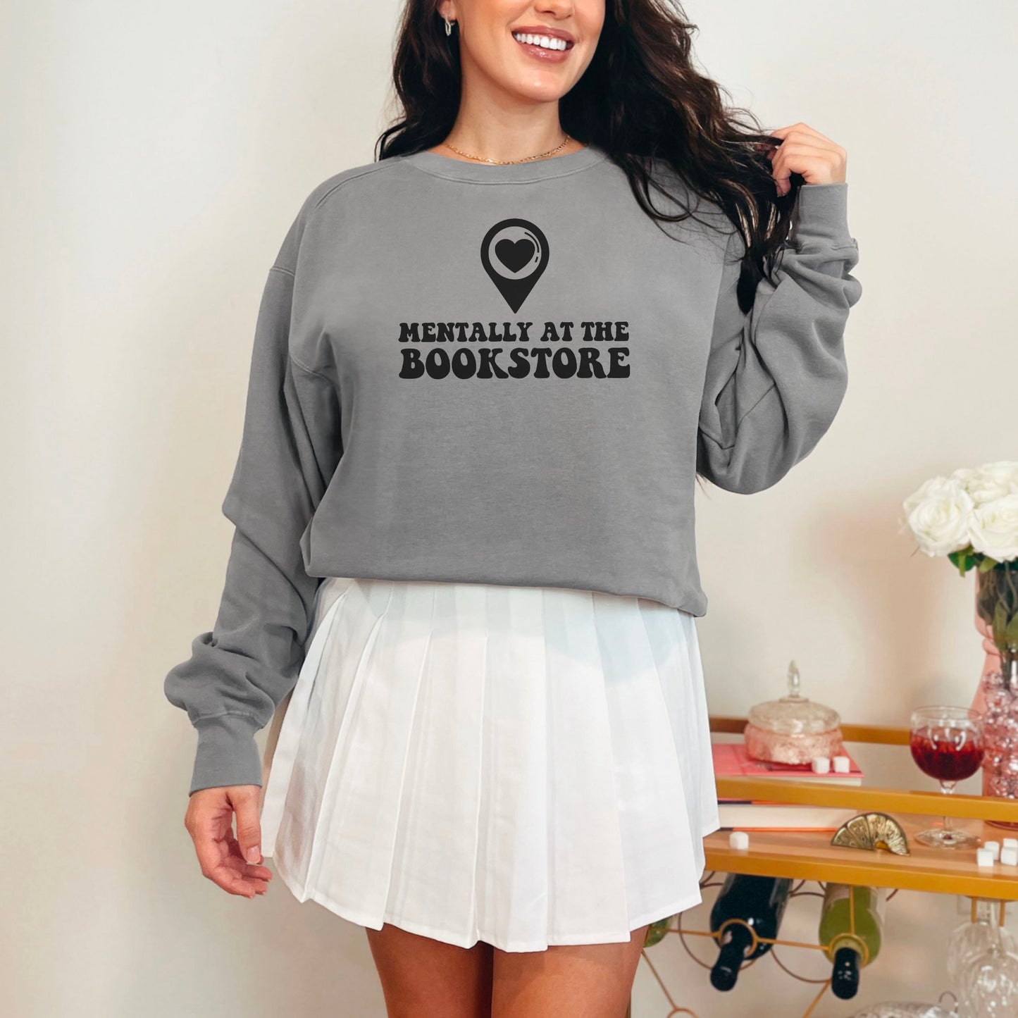 Mentally at the Bookstore Comfort Colors Sweatshirt - Premium Heavyweight Bookish Pullover